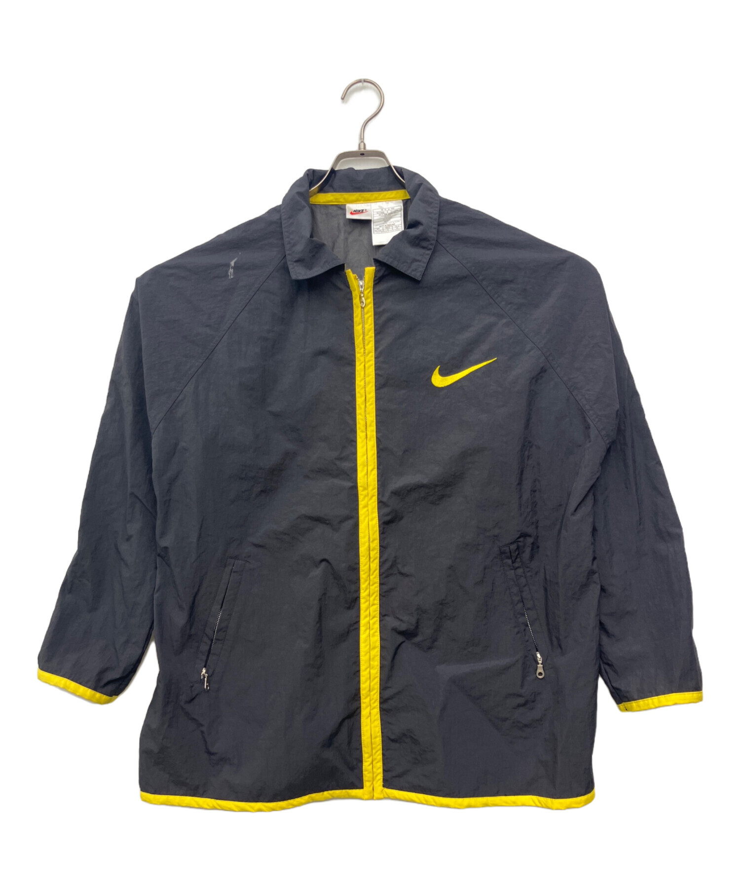 中古・古着通販】NIKE (ナイキ) ナイロンジャケット ブラック×イエロー