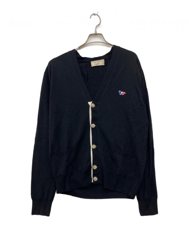 MAISON KITSUNÉ ボーダー カーディガン ネイビー×ブラック S 中古・古着通販】maison kitsune (メゾンキツネ) 薄手カーディガン