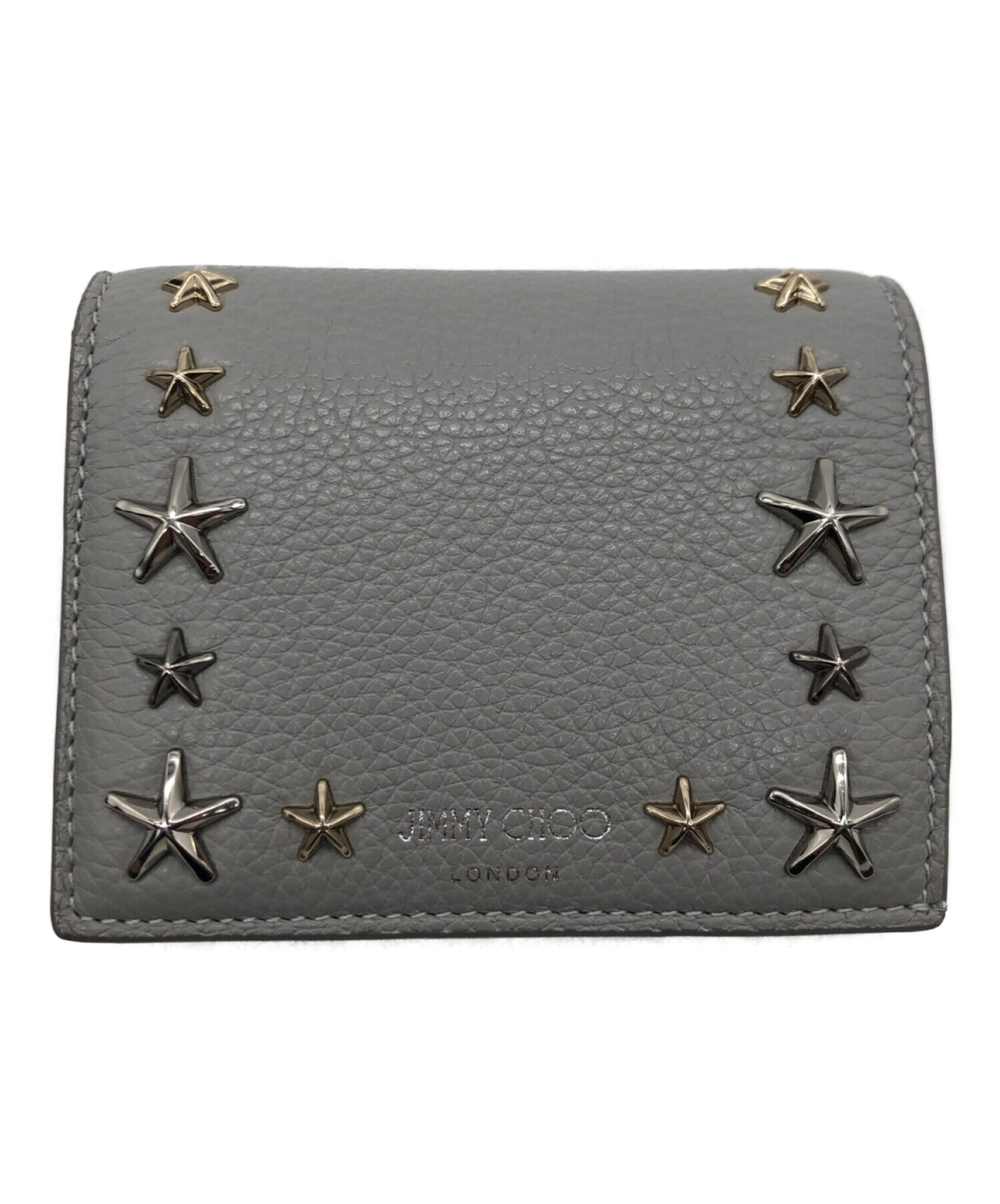 JIMMY CHOO(ジミーチュウ) 2つ折り財布 - グレー スタッズ/スター(星
