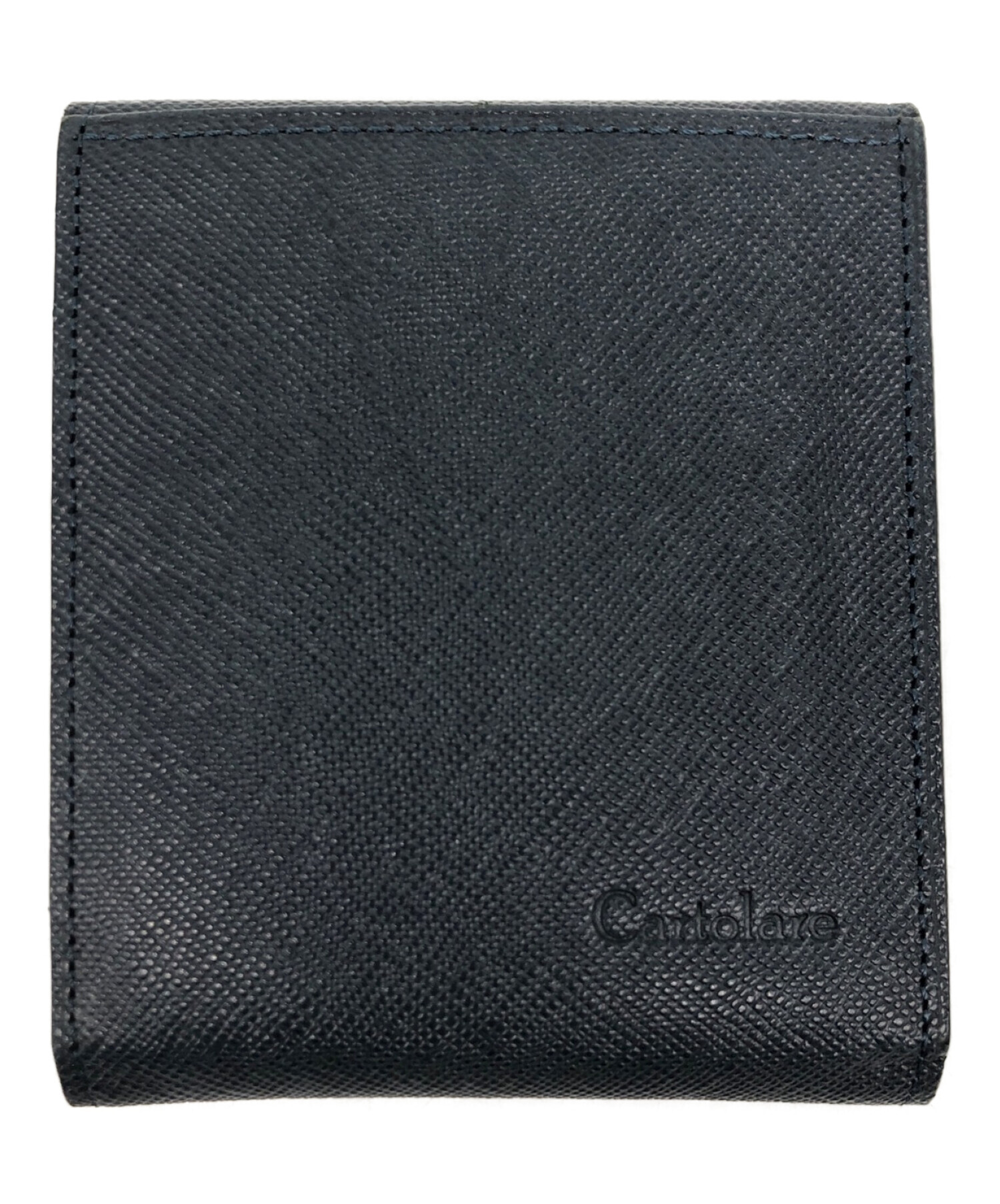Cartolare 日本製 二つ折り財布 黒 中古・古着通販】Cartolare (カルトラーレ) 2つ折り財布 ネイビー