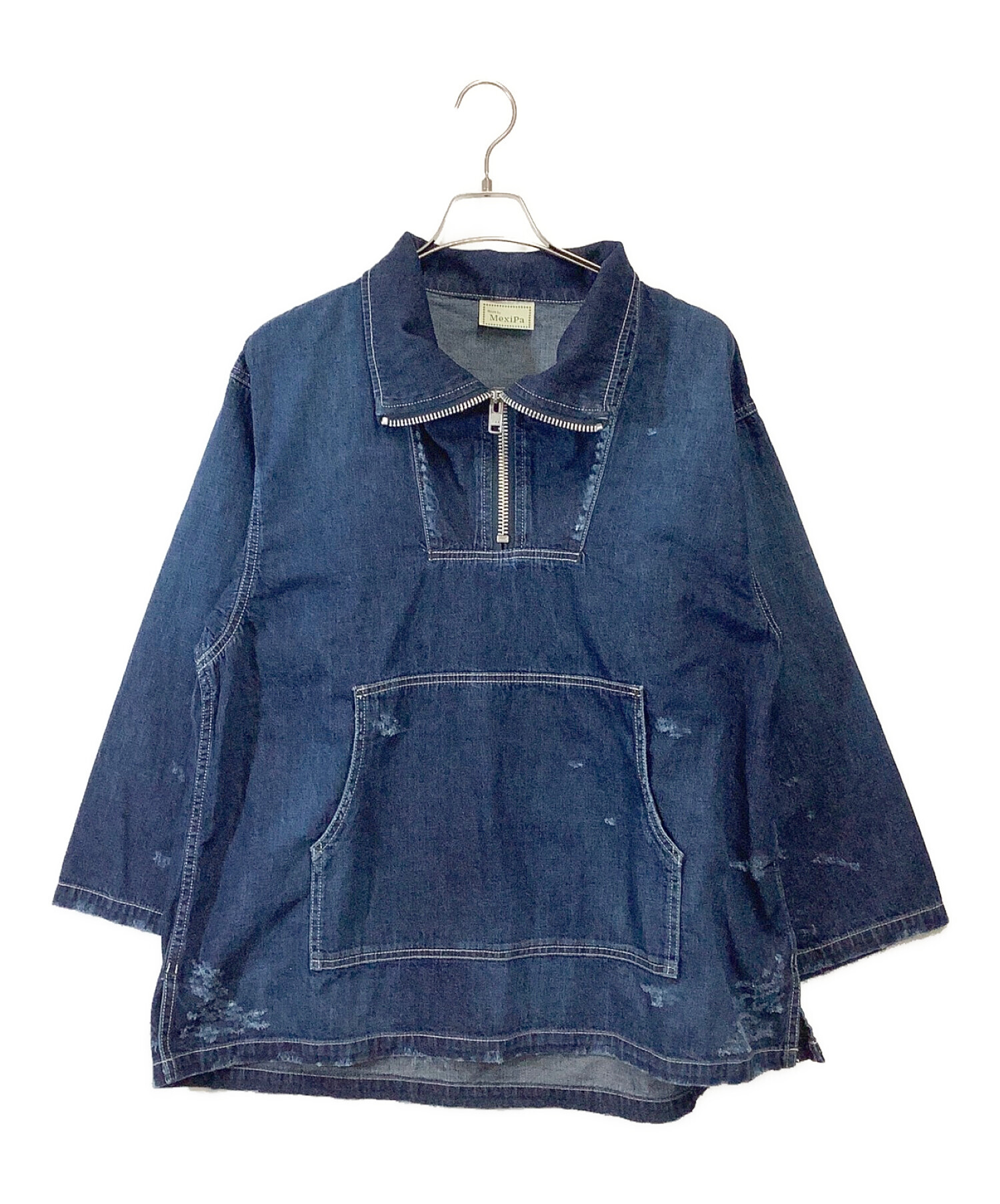 美品 定価3万 MexiPa メキパ Selvage Denim Mexican Parker セルビッチデニムメキシカンパーカー M/ホワイト【2400012848207】 MexiPa (メキパ) Selvage Denim Mexican Parker / セルビッチデニム