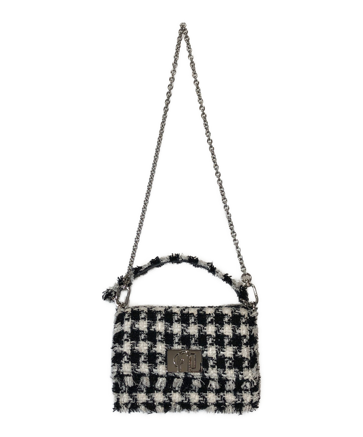 中古・古着通販】FURLA (フルラ) ツイードバッグ ホワイト