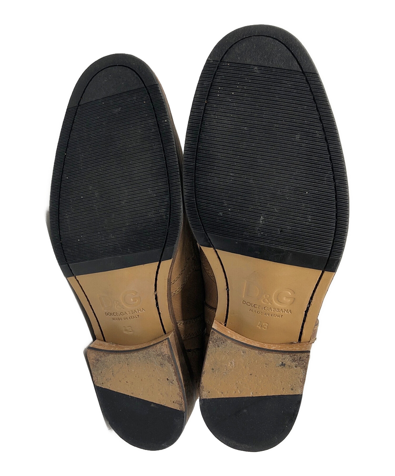 中古・古着通販】D&G (ディーアンドジー) ストックブーツ ブラウン 