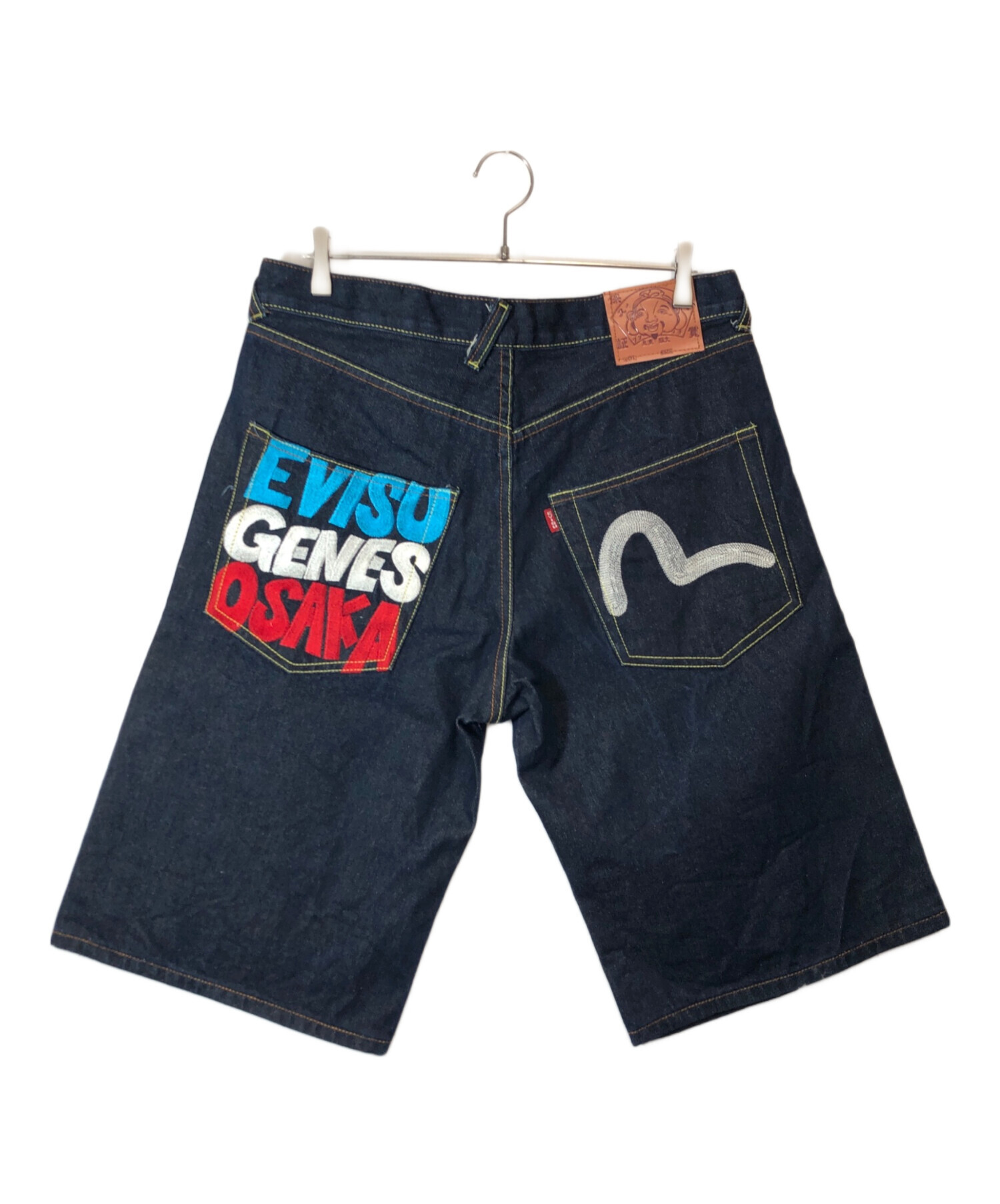 中古・古着通販】EVISU (エビス) デニムハーフパンツ インディゴ 中古・古着通販】EVISU (エビス) デニムハーフパンツ インディゴ