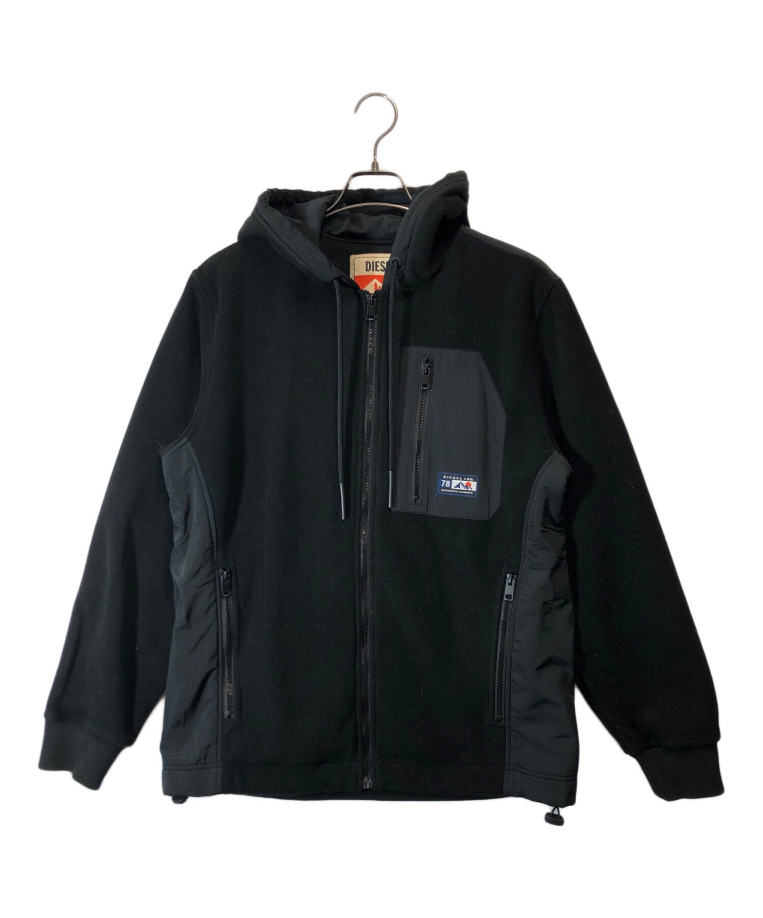中古・古着通販】DIESEL (ディーゼル) ジップパーカー ブラック サイズ 