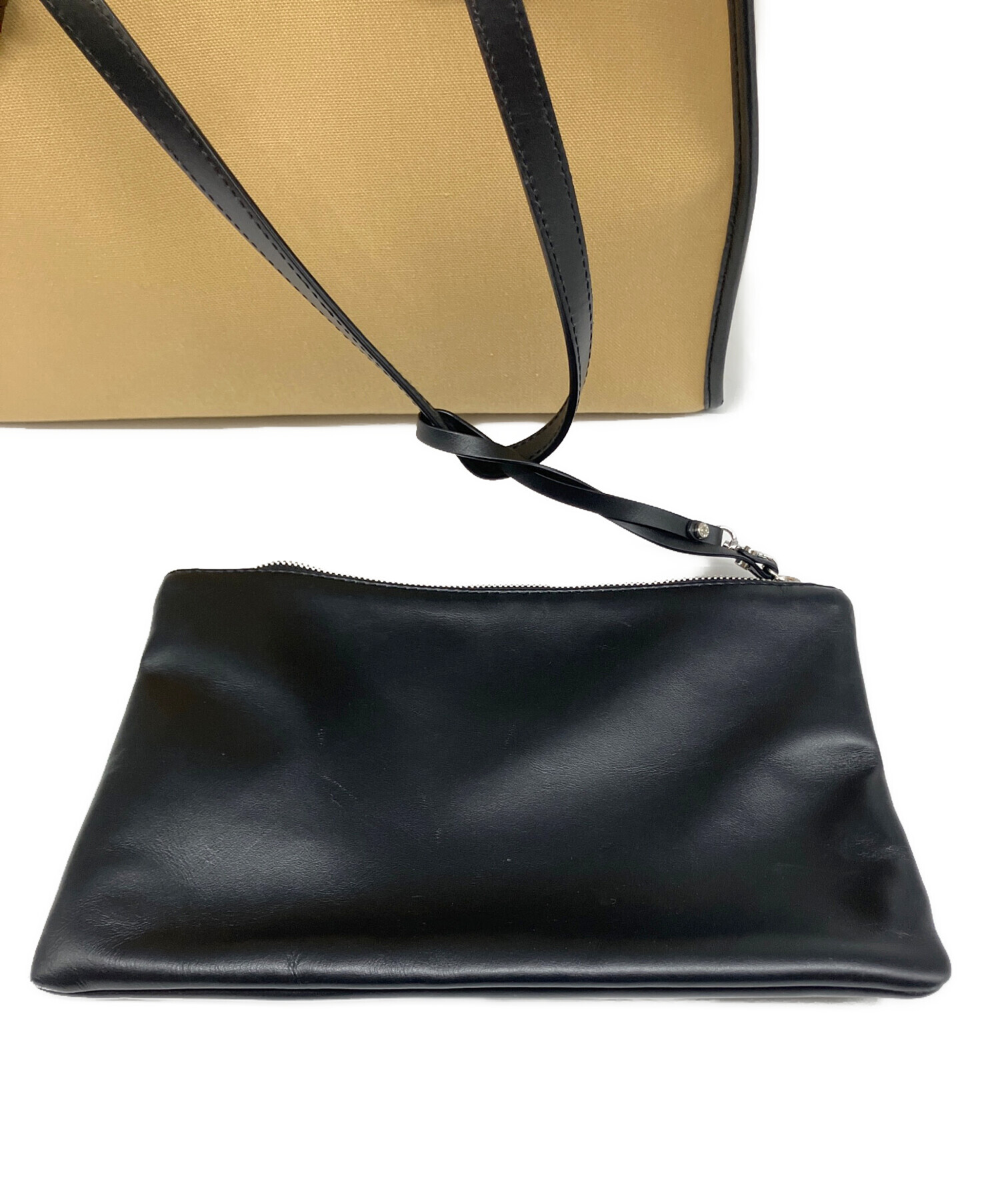 SALE‼️GIANNI CHIARINI トートバッグ ベージュ/ブラック 中古・古着通販】GIANNI CHIARINI (ジャンニ キアリーニ) トートバッグ