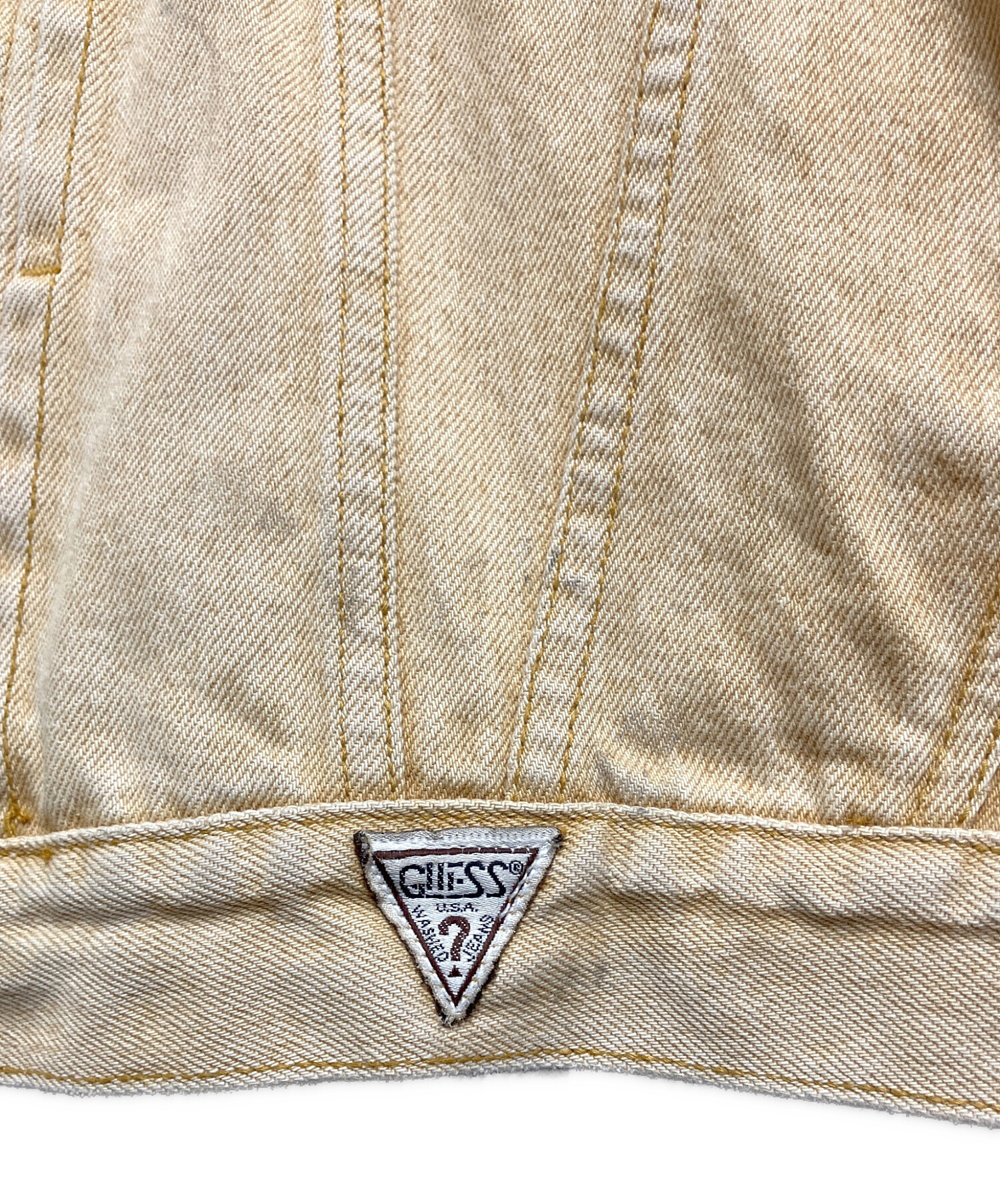 中古・古着通販】GUESS (ゲス) デニムジャケット ベージュ サイズ:L