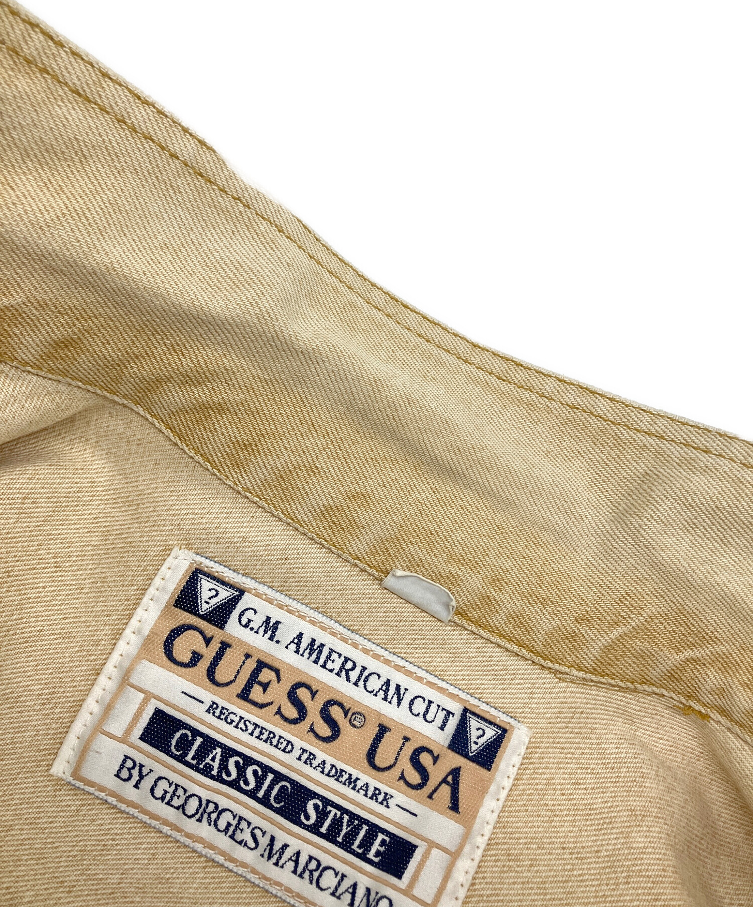 中古・古着通販】GUESS (ゲス) デニムジャケット ベージュ サイズ:L 