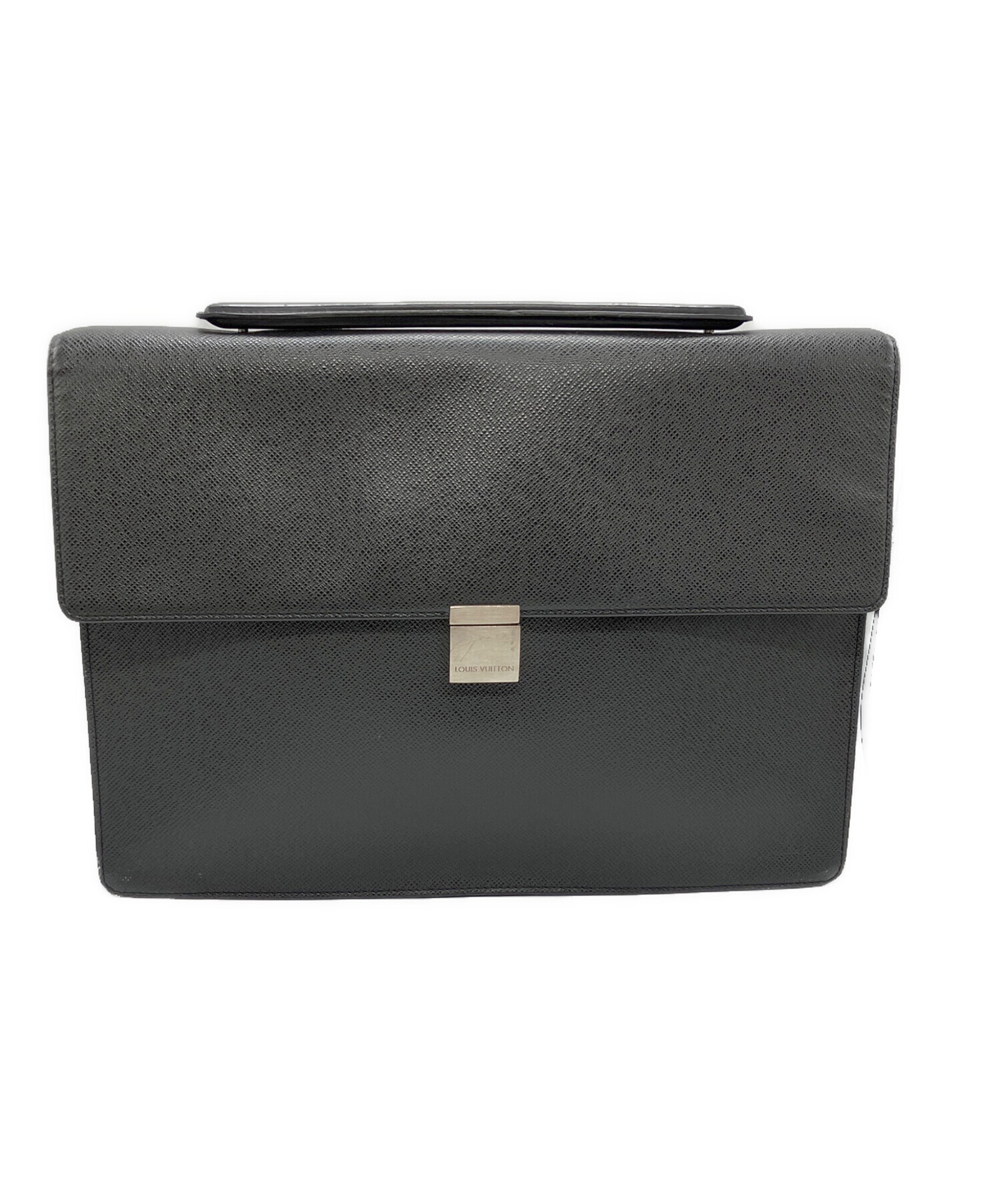 LOUIS VUITTON ビジネスバッグ 黒 レザー 中古・古着通販】LOUIS VUITTON (ルイ ヴィトン) レザービジネスバッグ