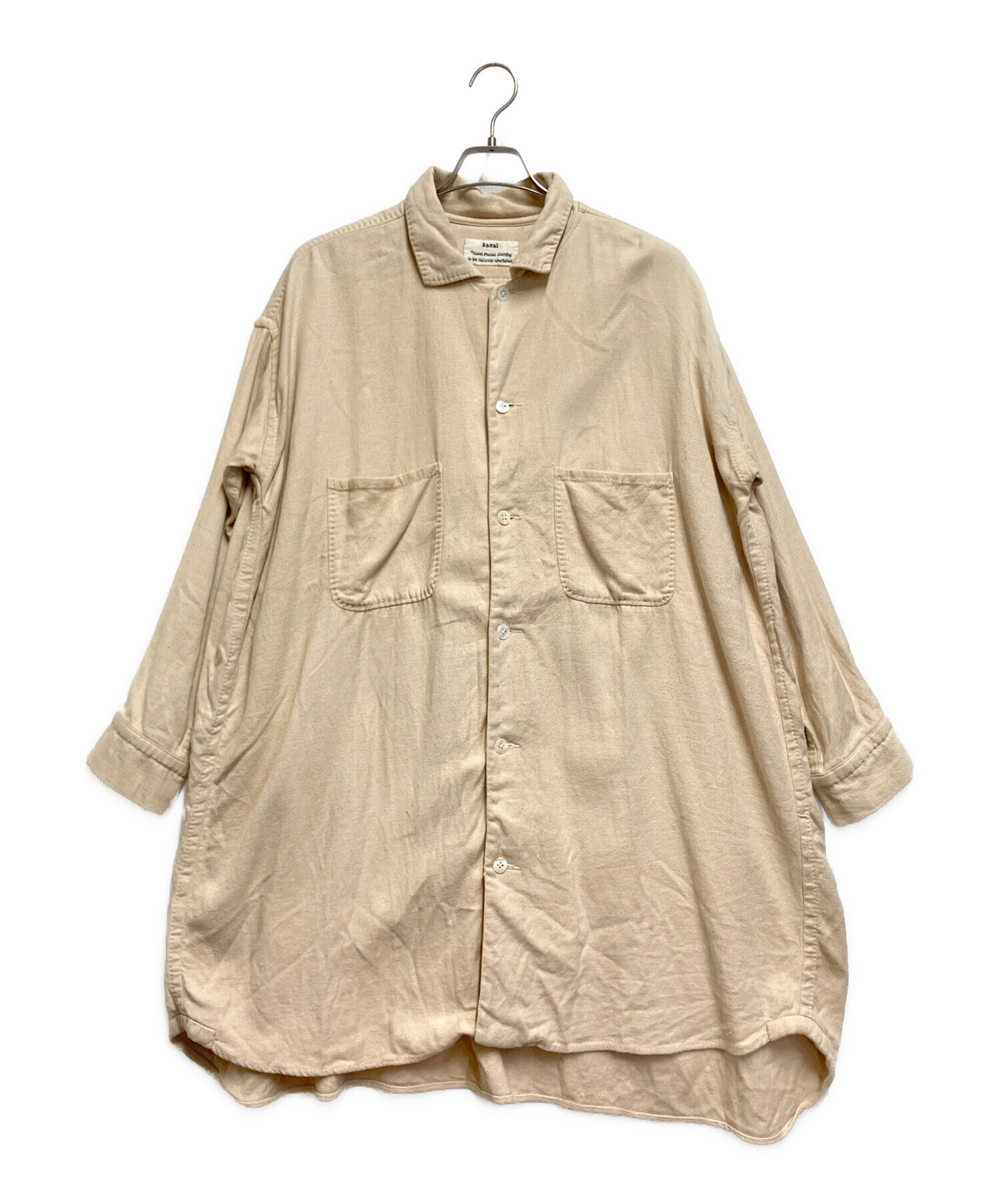 中古・古着通販】kaval (カヴァル) コットンシャツ ベージュ サイズ:M 
