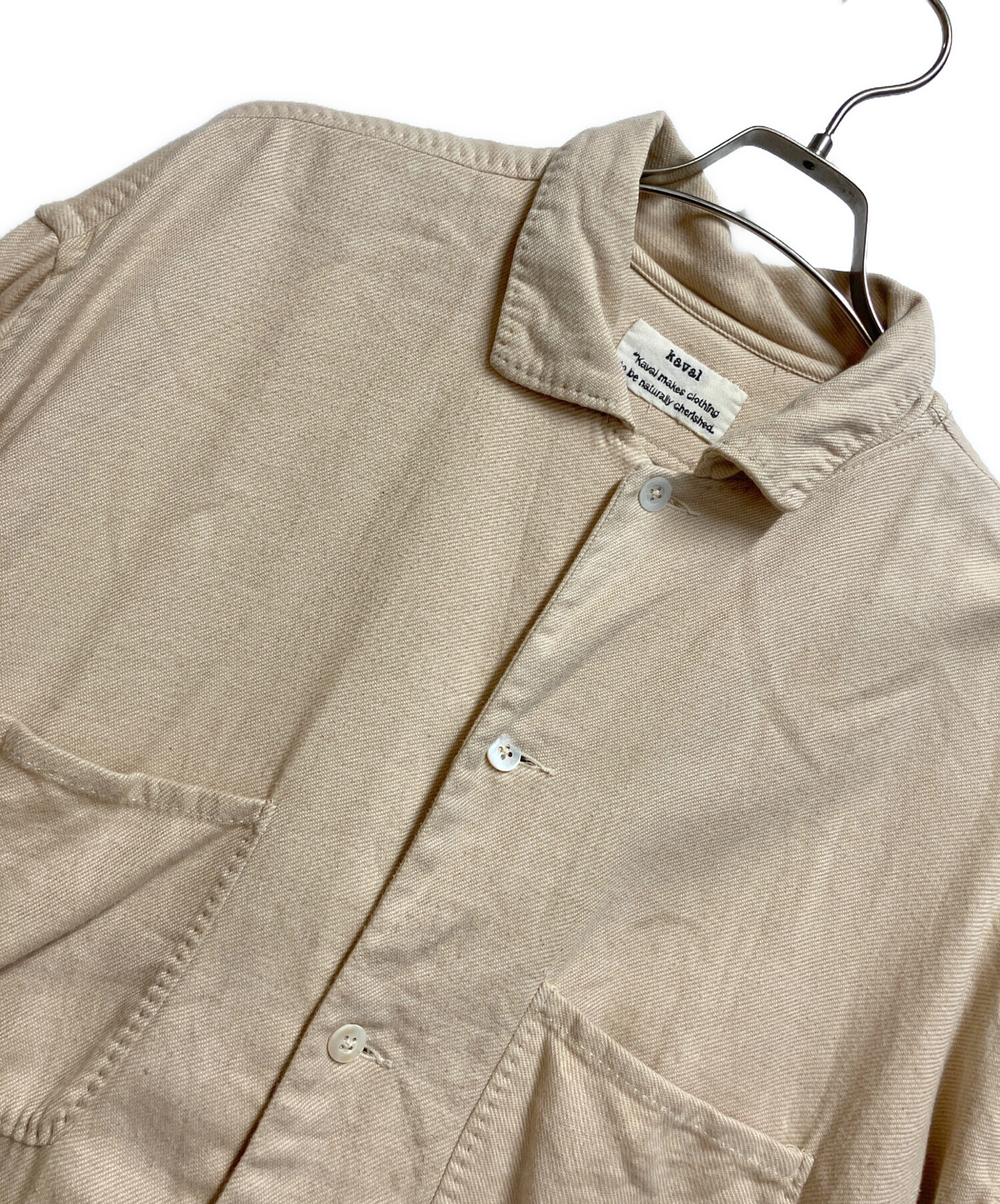 中古・古着通販】kaval (カヴァル) コットンシャツ ベージュ サイズ:M 