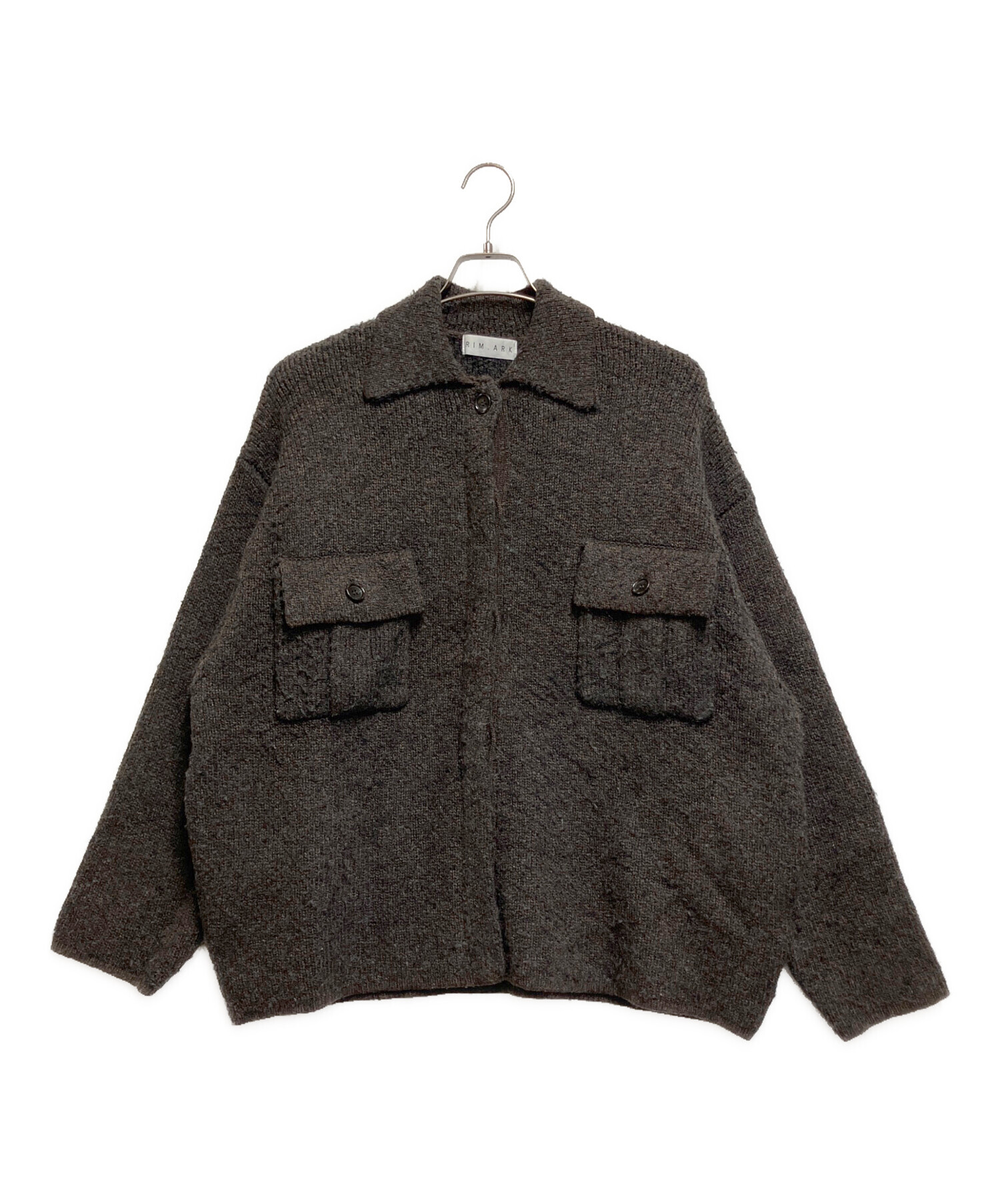 中古・古着通販】RIM.ARK (リムアーク) Knit blouson ブラウン サイズ 