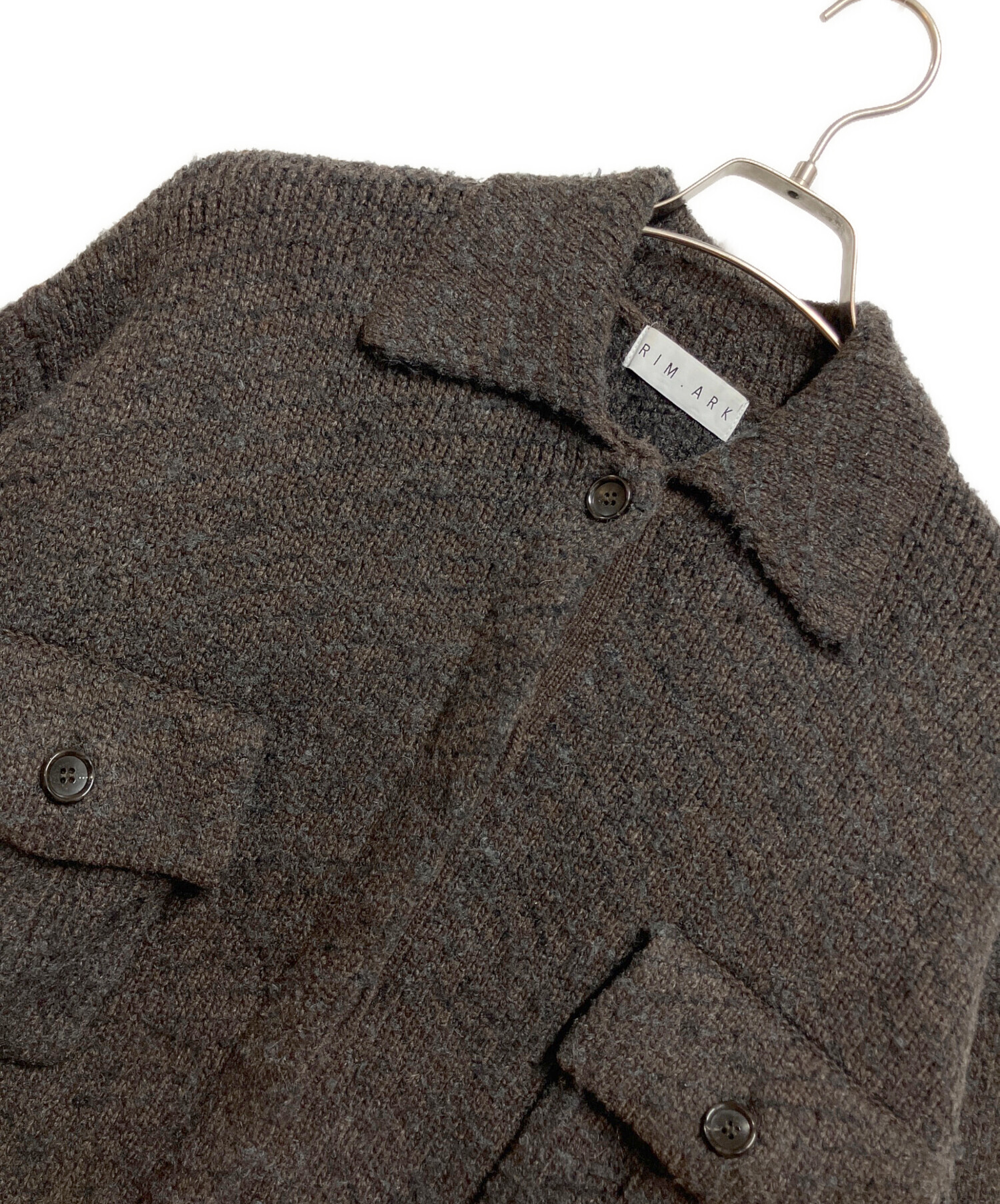 中古・古着通販】RIM.ARK (リムアーク) Knit blouson ブラウン サイズ 