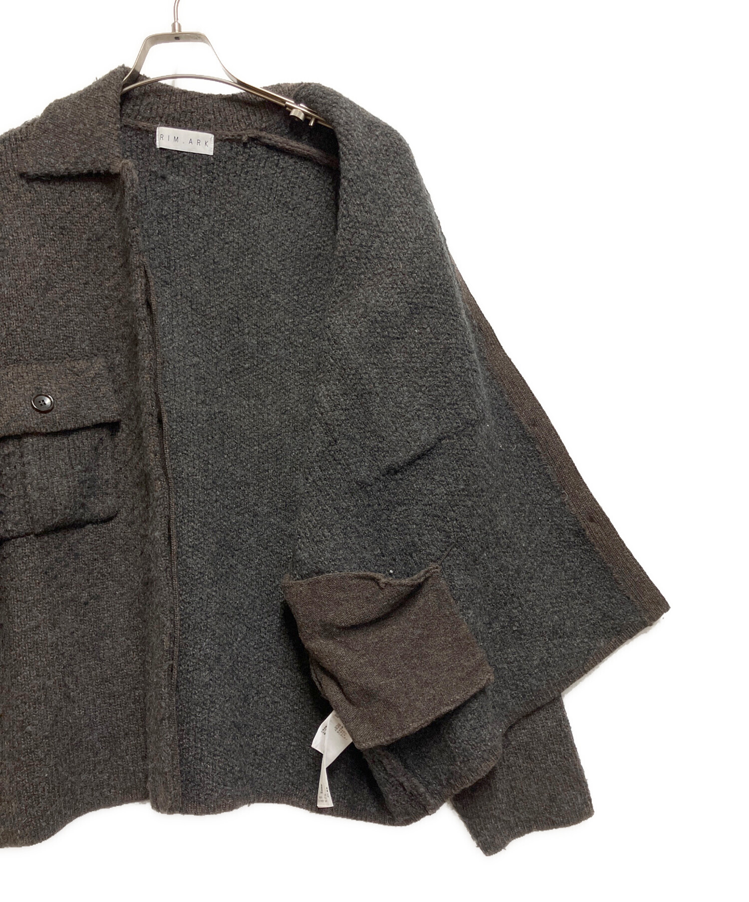中古・古着通販】RIM.ARK (リムアーク) Knit blouson ブラウン サイズ 