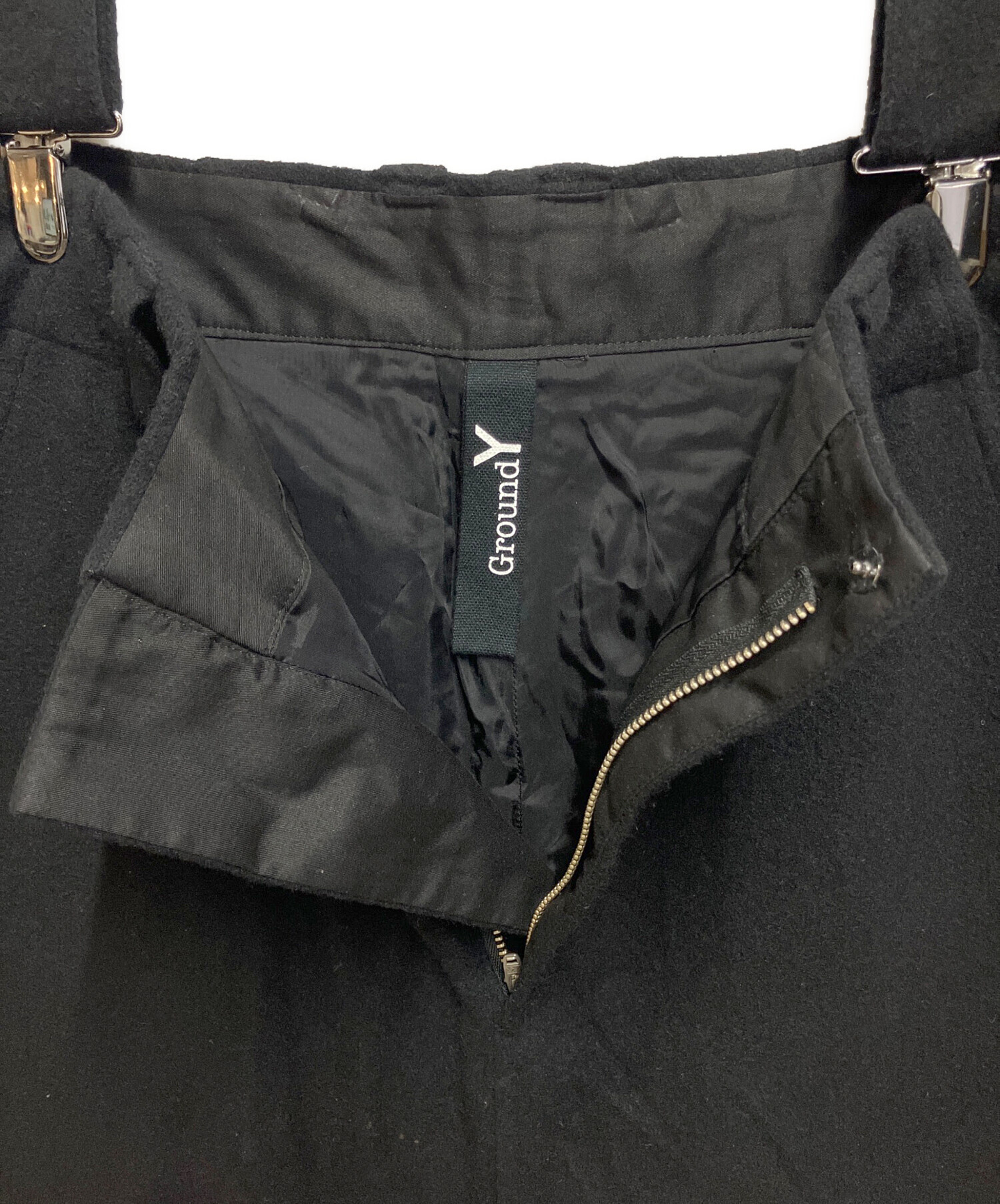 中古・古着通販】GROUND Y (グラウンドワイ) サスペンダーワイドパンツ 