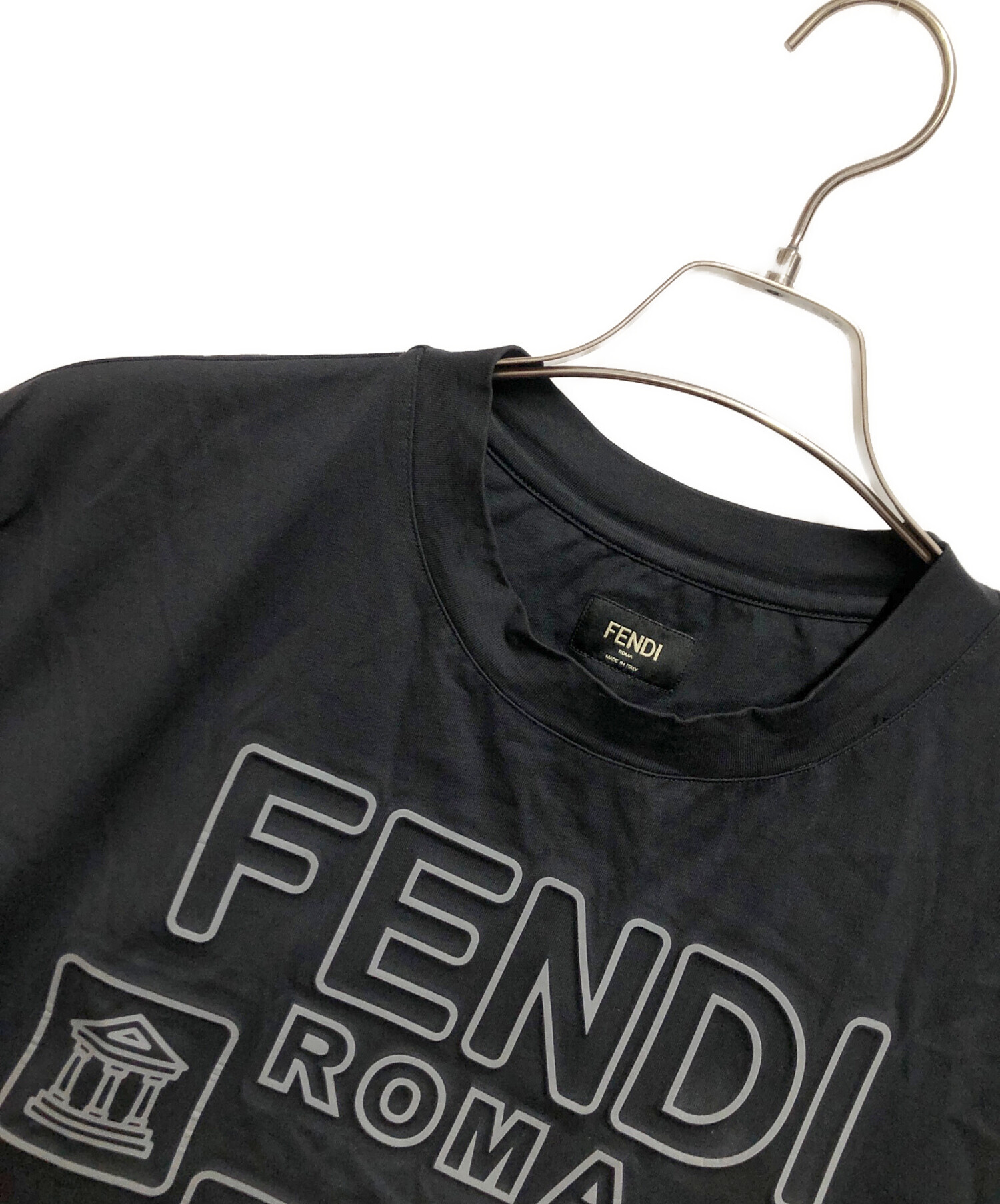 中古・古着通販】FENDI (フェンディ) クルーネックTシャツ ブラック