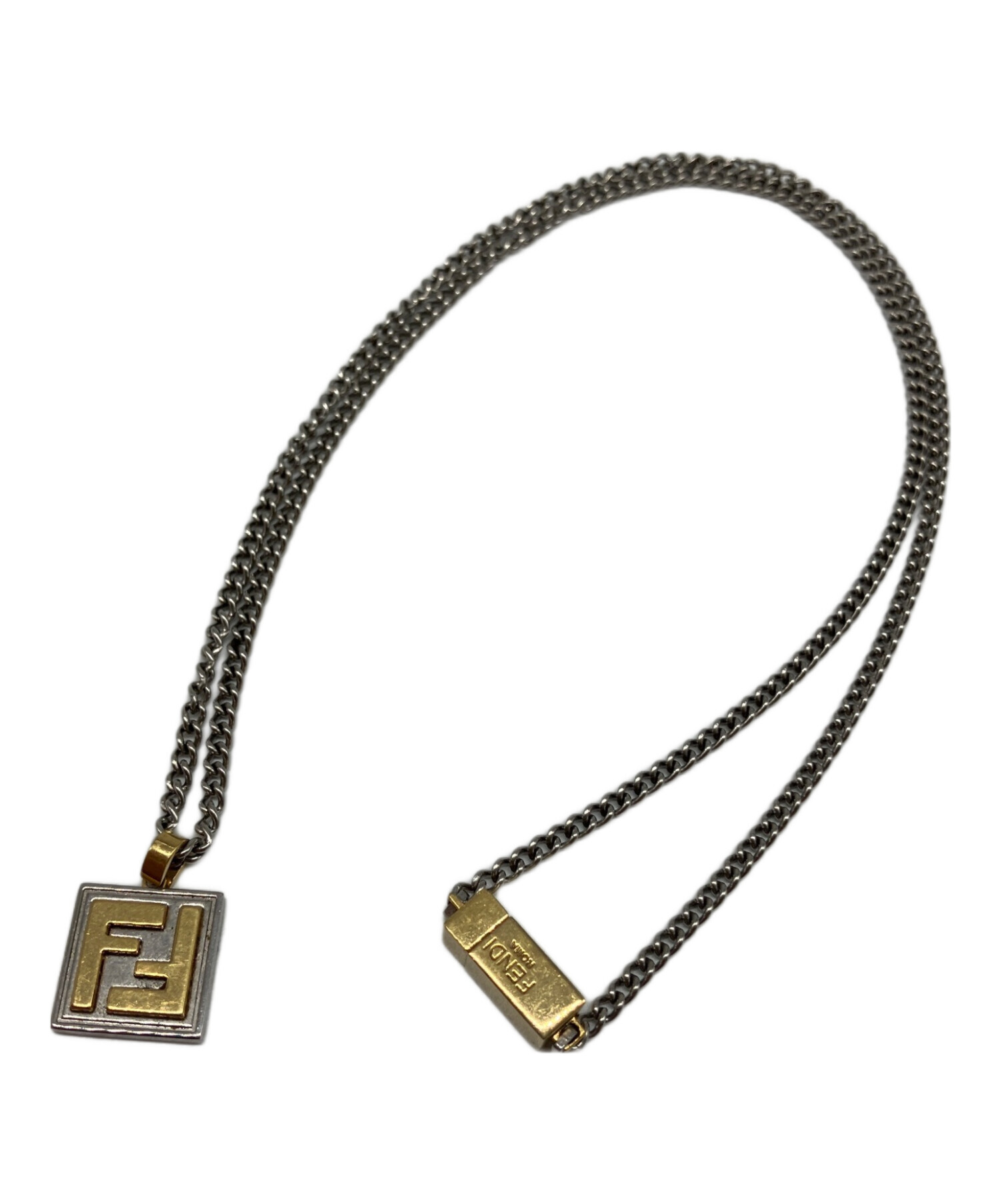 中古・古着通販】FENDI (フェンディ) ネックレス シルバー×ゴールド