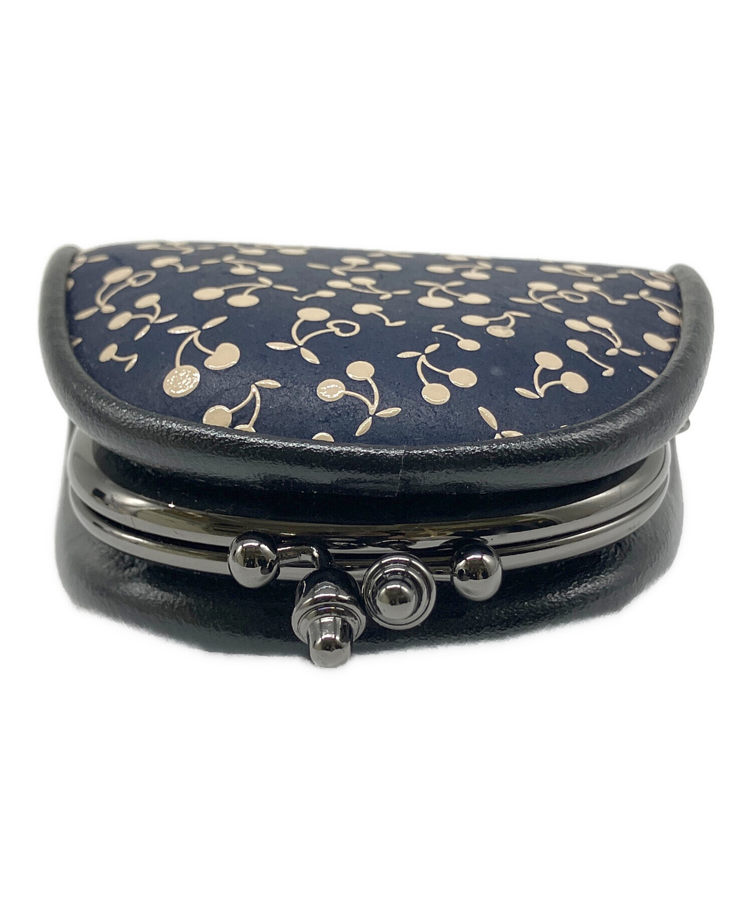 中古・古着通販】印傳屋 (インデンヤ) がま口ポーチ ネイビー