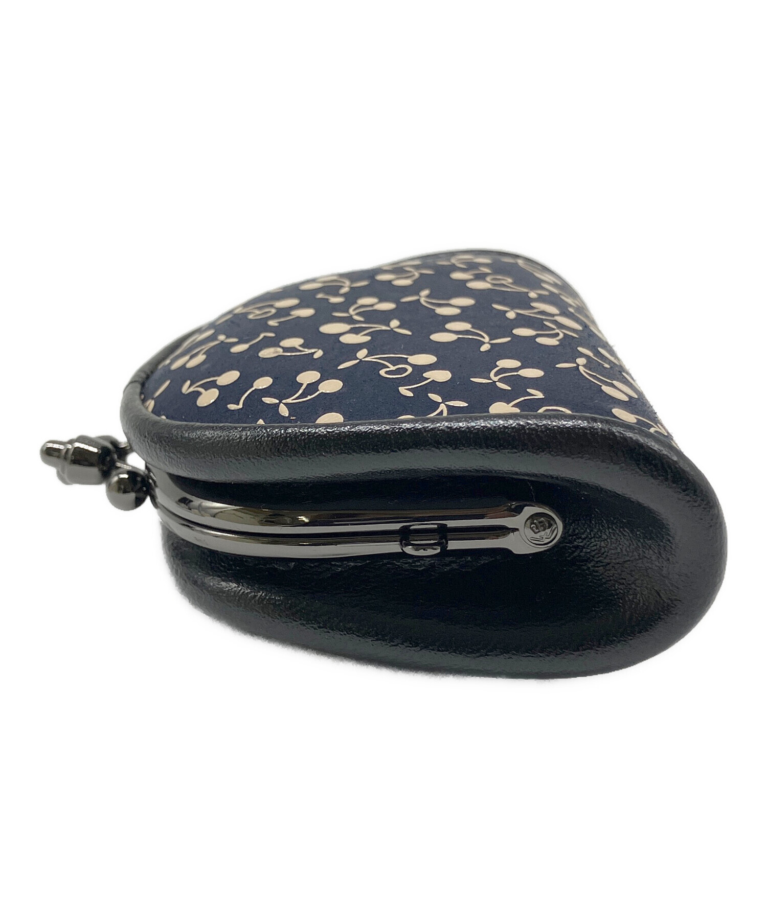 新品未使用 kiss lock キスロック がま口 ネイビー 紺　ポーチ 中古・古着通販】印傳屋 (インデンヤ) がま口ポーチ ネイビー