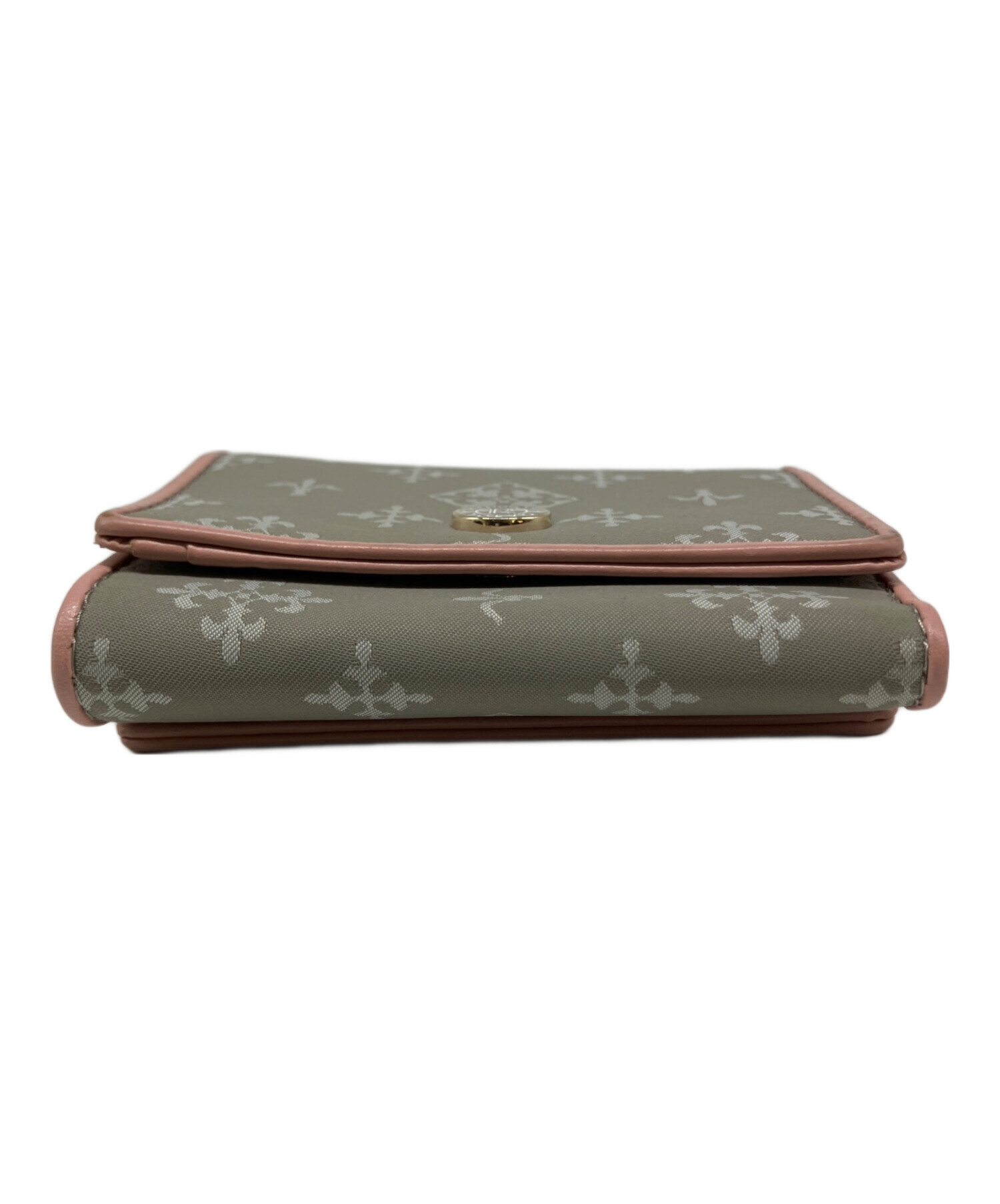 ・未使用　russet ラシット　レザー二つ折り財布　グレージュ　箱付き 中古・古着通販】russet (ラシット) 3つ折り財布 グレー×ピンク