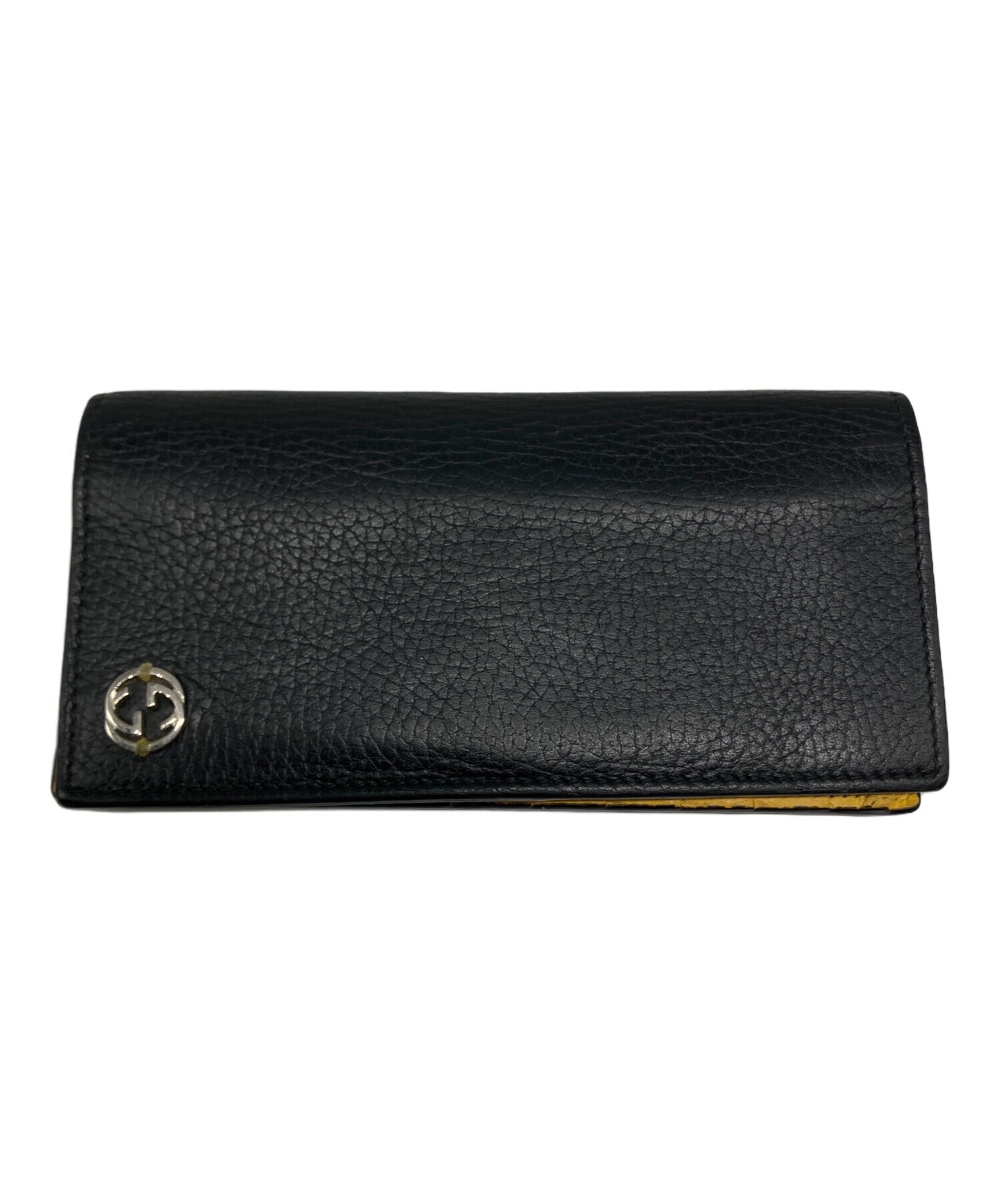 中古・古着通販】GUCCI (グッチ) 長財布 ブラック×イエロー｜ブランド
