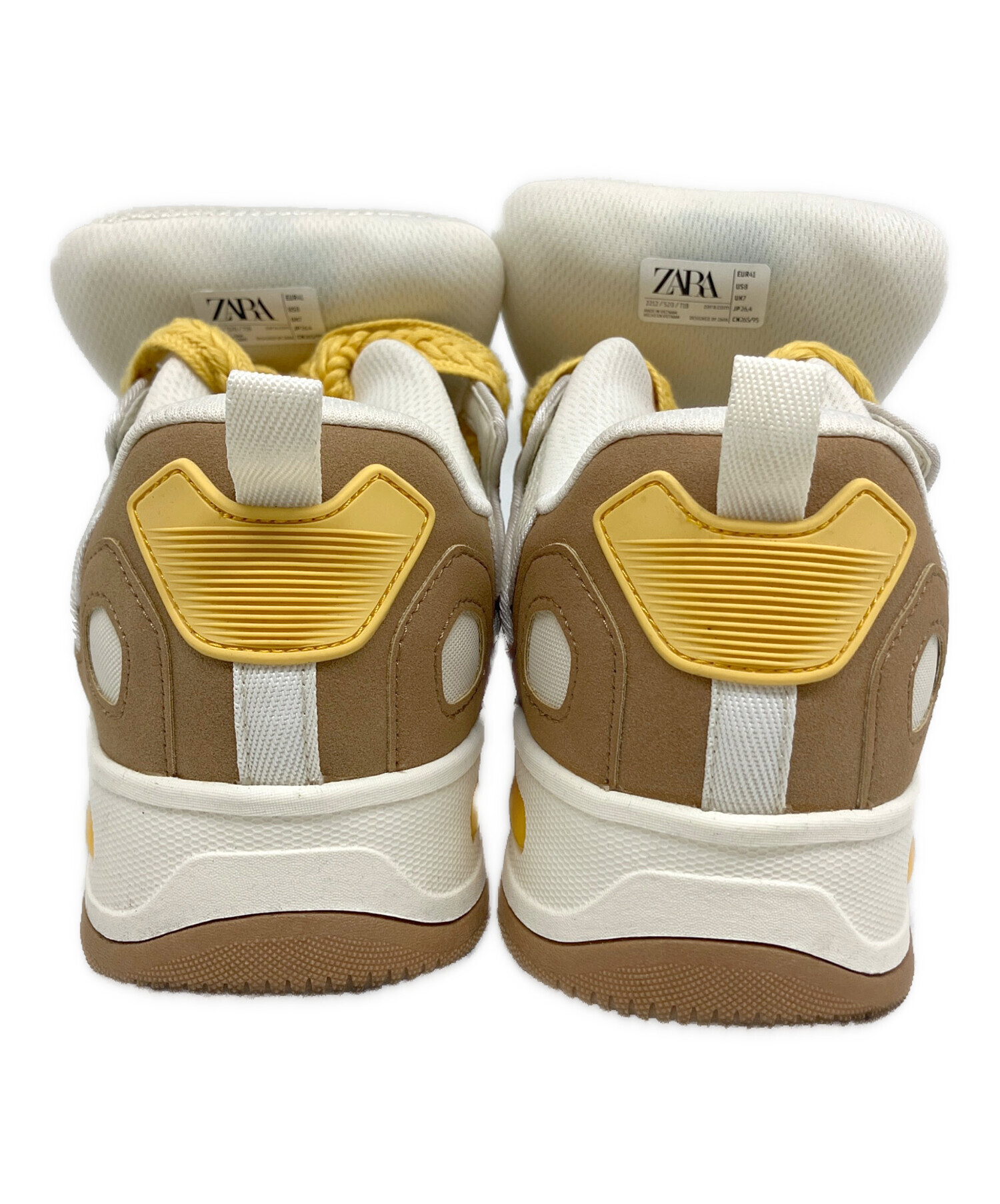 中古・古着通販】ZARA (ザラ) スケートスニーカー ホワイト×ブラウン