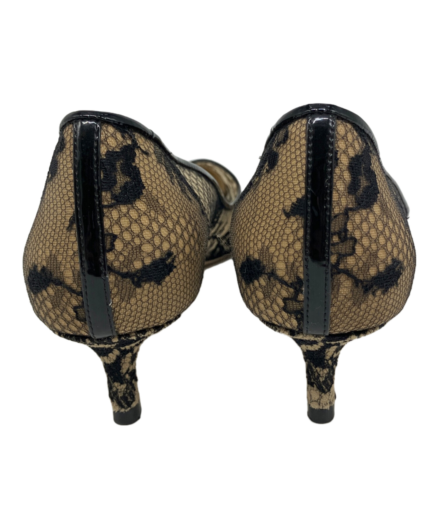 中古・古着通販】JIMMY CHOO (ジミーチュウ) レースパンプス ブラック