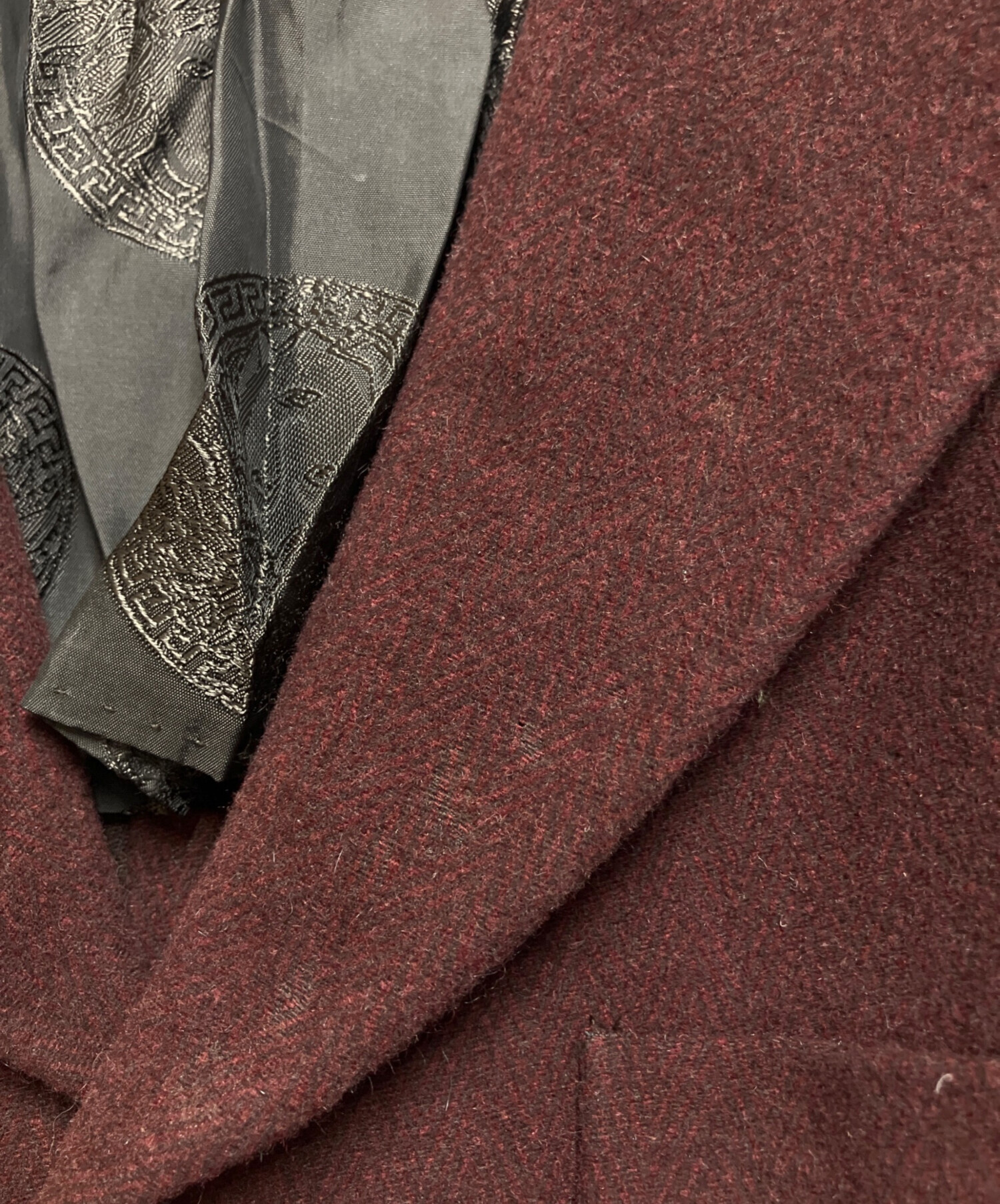 LA7714 ジャンニヴェルサーチ 千鳥柄 テーラードジャケット パープル 52 LA7714 ジャンニヴェルサーチ 千鳥柄 テーラードジャケット