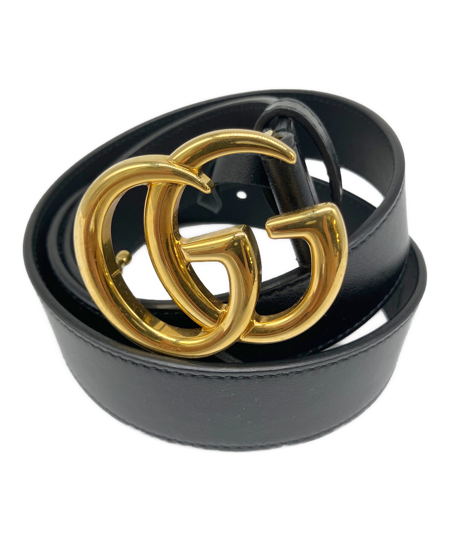 中古・古着通販】GUCCI (グッチ) ダブルG スリムベルト ブラック