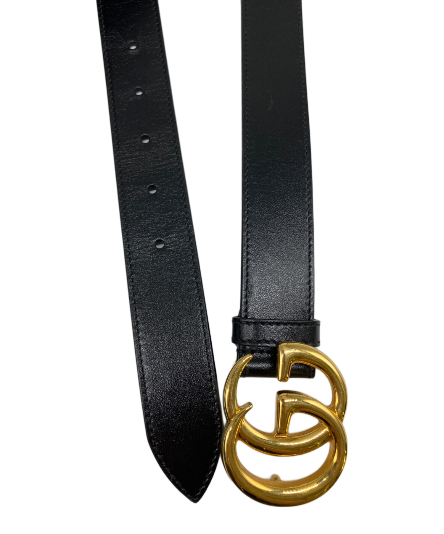 中古・古着通販】GUCCI (グッチ) ダブルG スリムベルト ブラック