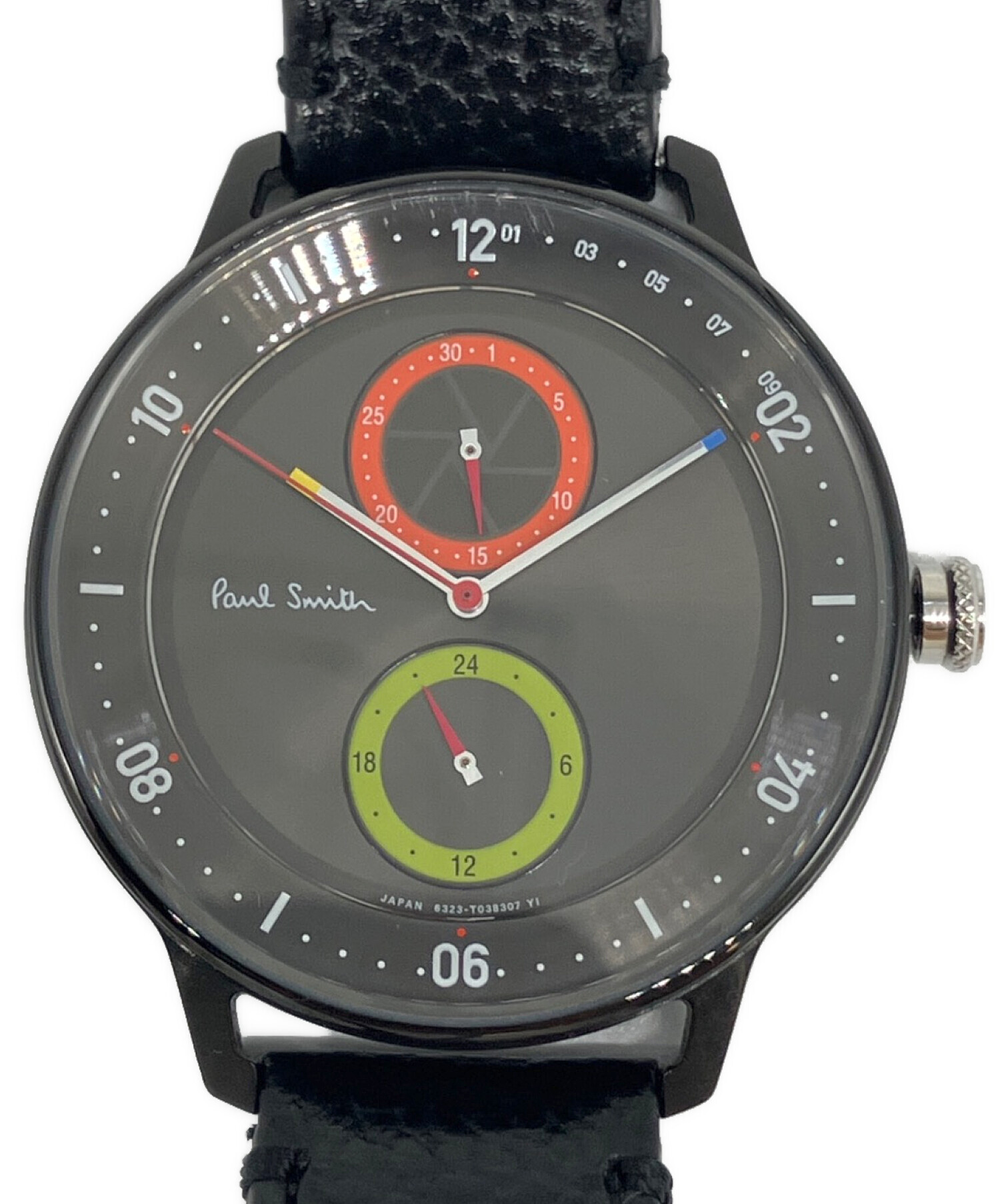 Paul Smith ブラック腕時計 Paul Smith ブラックレザーバンド時計