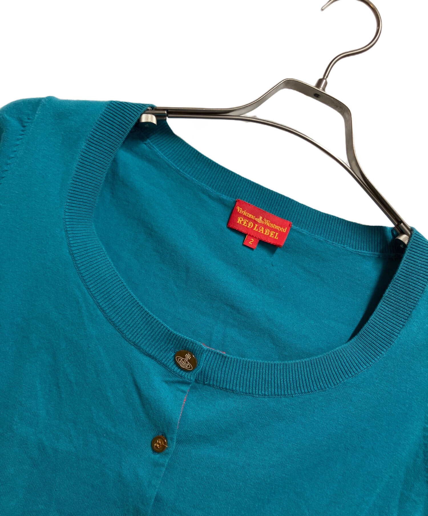 VivienneWestwood RED LABEL 半袖カーディガン グリーン 中古・古着通販】Vivienne Westwood RED LABEL (ヴィヴィアンウエスト