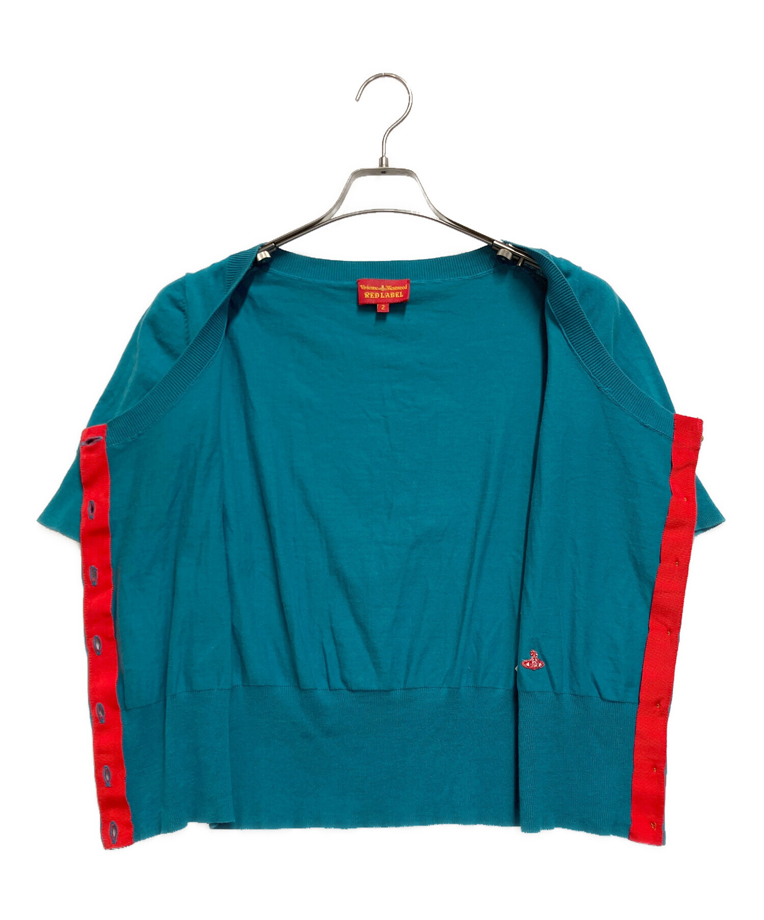 VivienneWestwood RED LABEL 半袖カーディガン グリーン 中古・古着通販】Vivienne Westwood RED LABEL (ヴィヴィアンウエスト