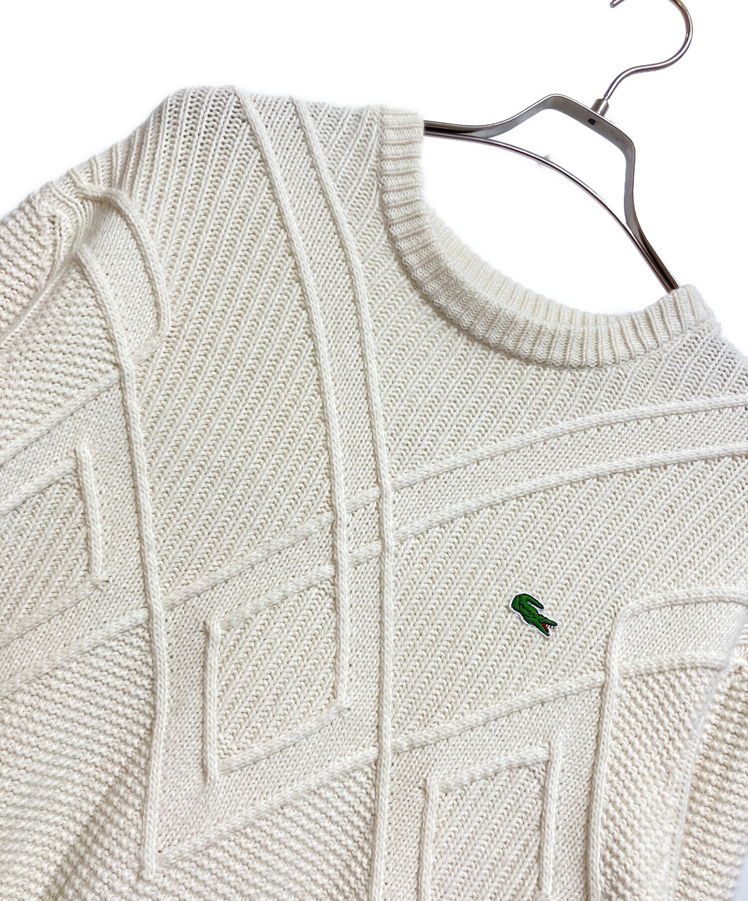 中古・古着通販】LACOSTE (ラコステ) ダイヤ柄編み変えブレンドニット 