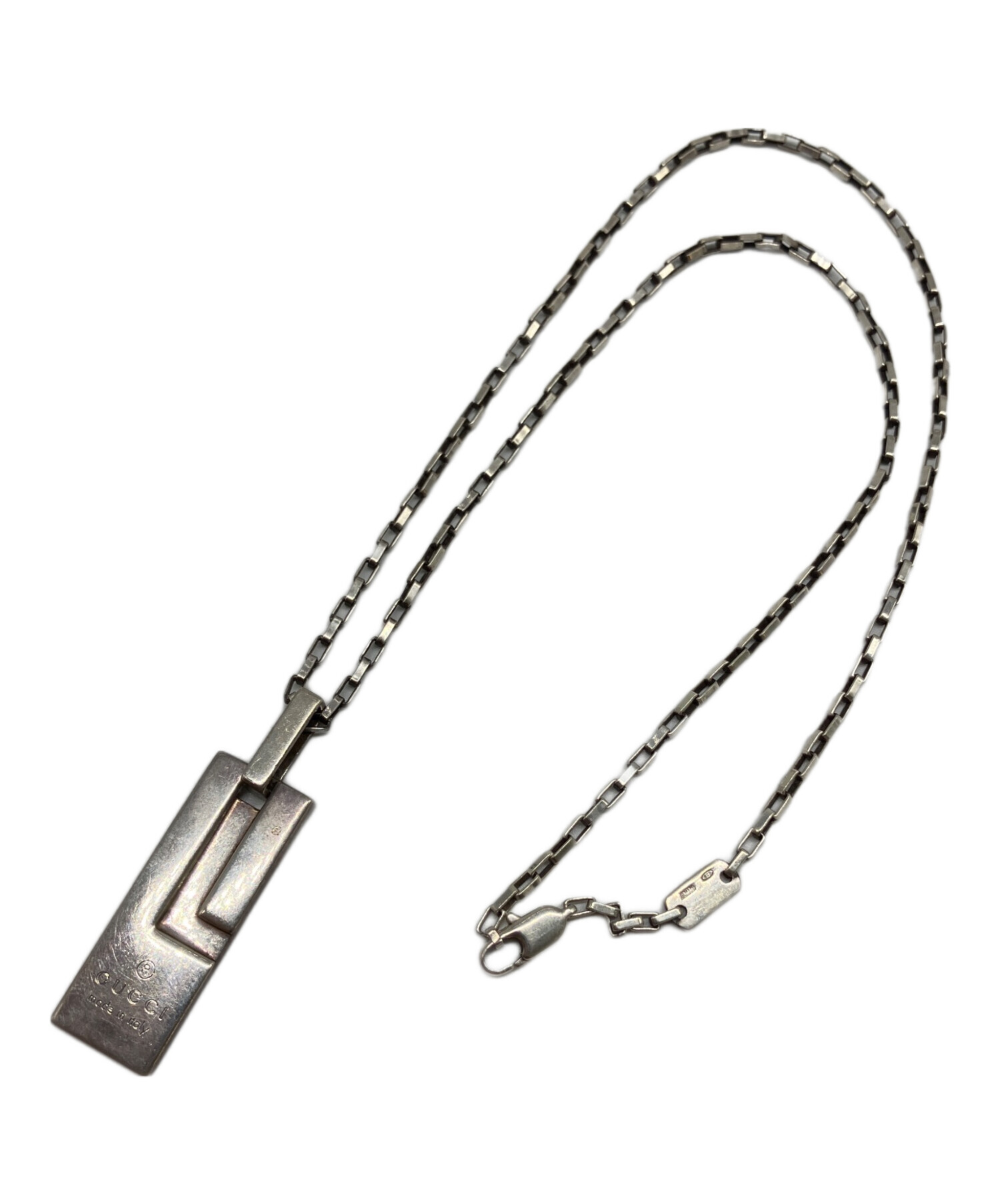 中古・古着通販】GUCCI (グッチ) プレートネックレス シルバー