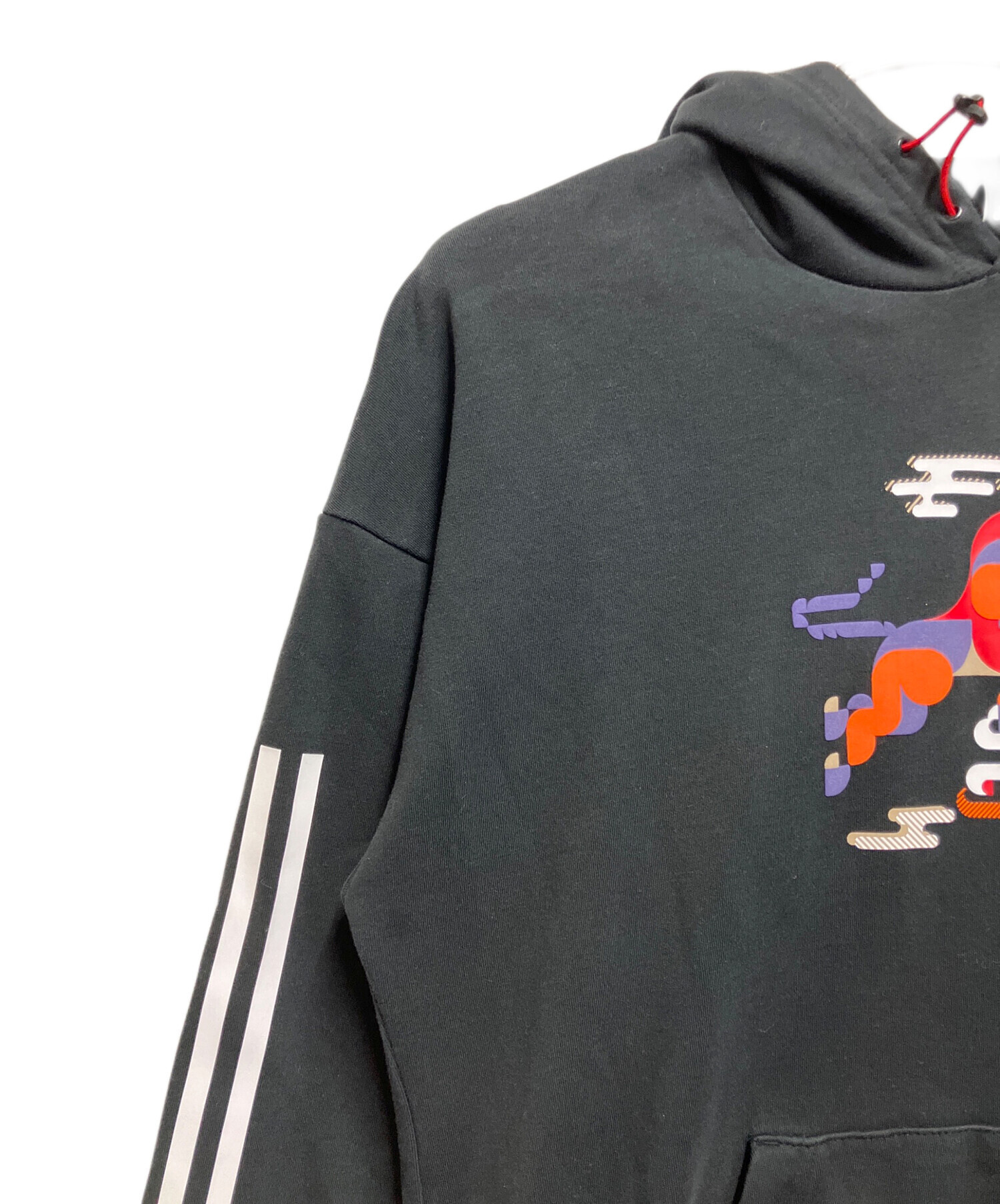 中古・古着通販】adidas (アディダス) プルオーバーパーカー ブラック