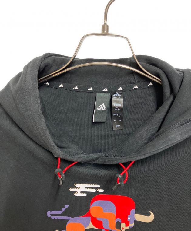 中古・古着通販】adidas (アディダス) プルオーバーパーカー ブラック