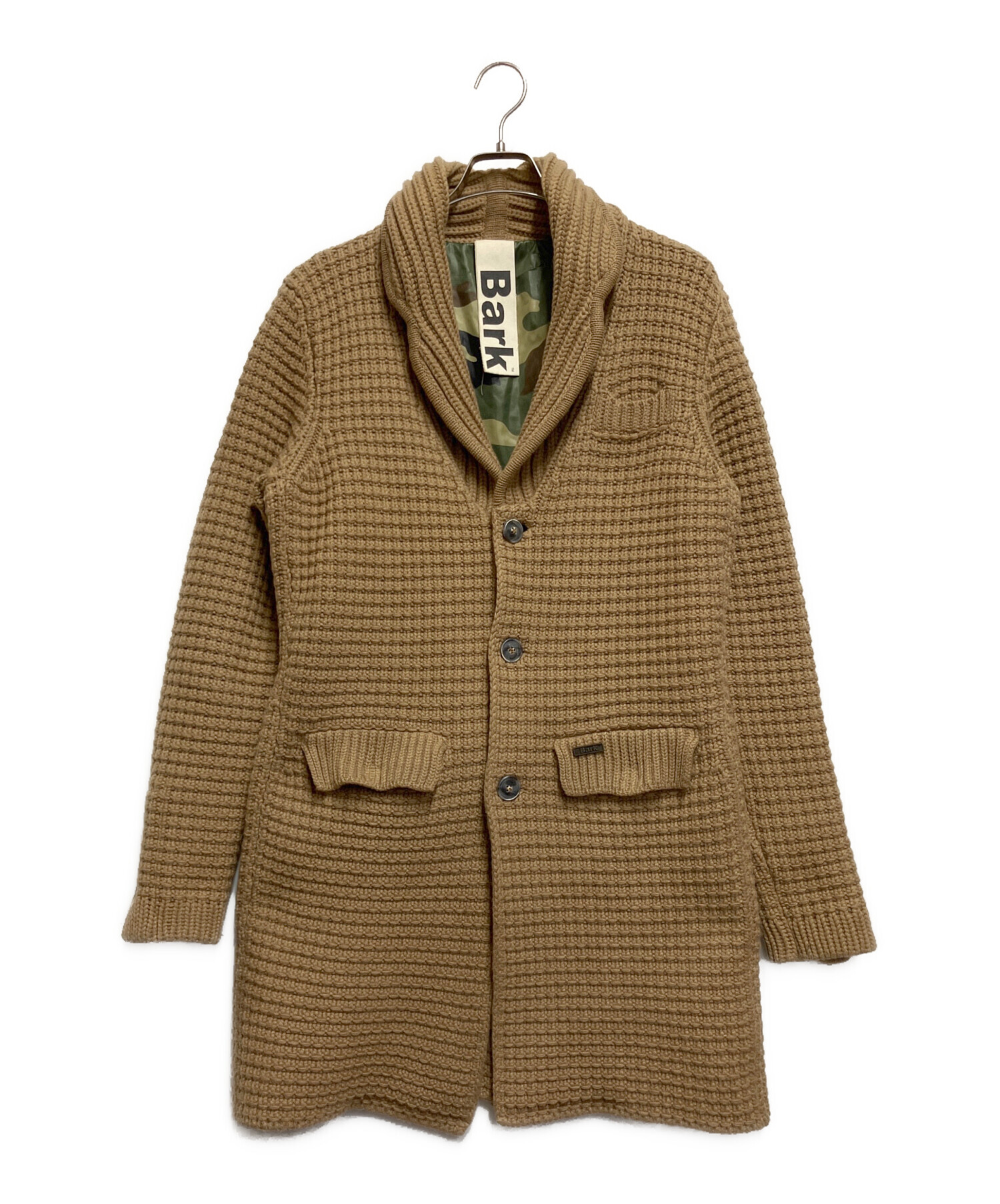 中古・古着通販】Bark (バーク) ニットダッフルコート ブラウン サイズ