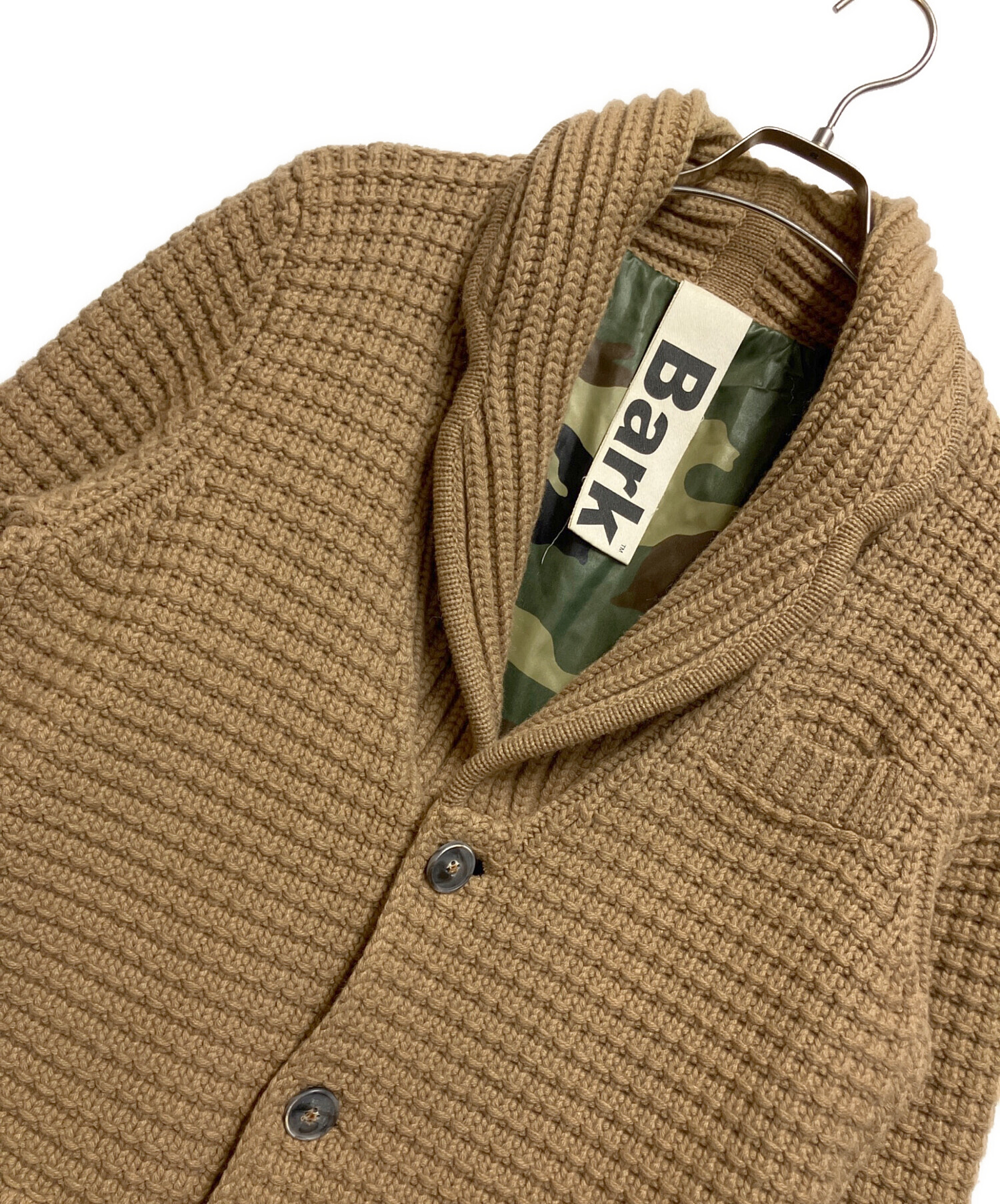 中古・古着通販】Bark (バーク) ニットダッフルコート ブラウン サイズ