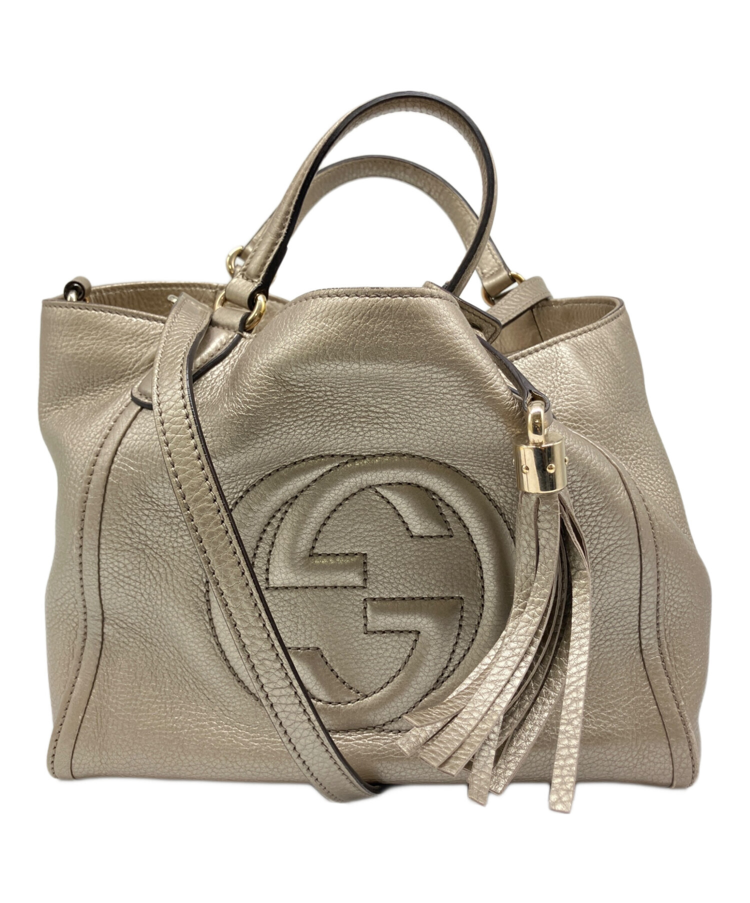 中古・古着通販】GUCCI (グッチ) ソーホー 2WAY ハンドバッグ シルバー