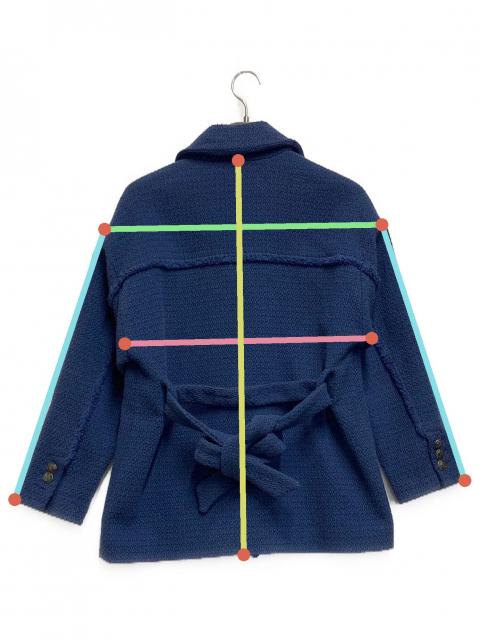 中古・古着通販】ZARA (ザラ) BELTED TEXTURED OVERSHIRT ブルー