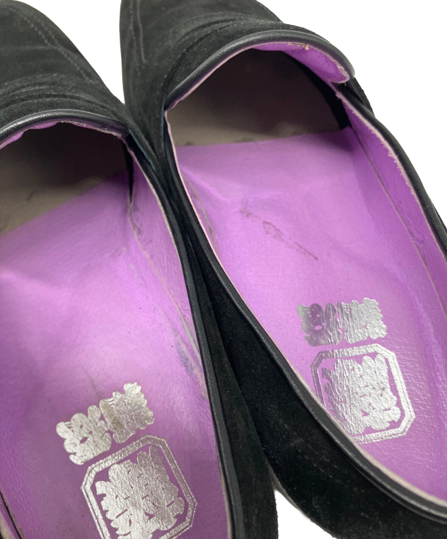 中古・古着通販】鞆ゑ (トモエ) スエードローファー ブラック サイズ