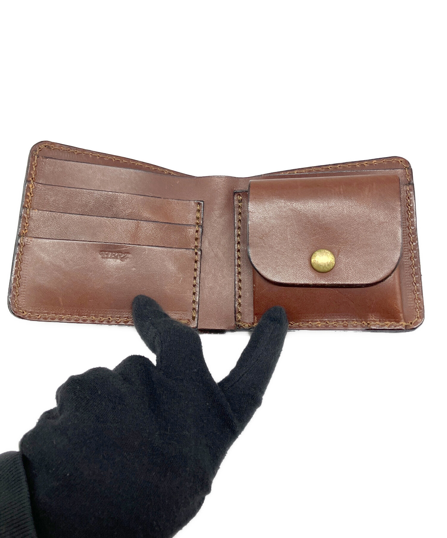 中古・古着通販】Herz (ヘルツ) 2つ折り財布 ブラウン｜ブランド・古着