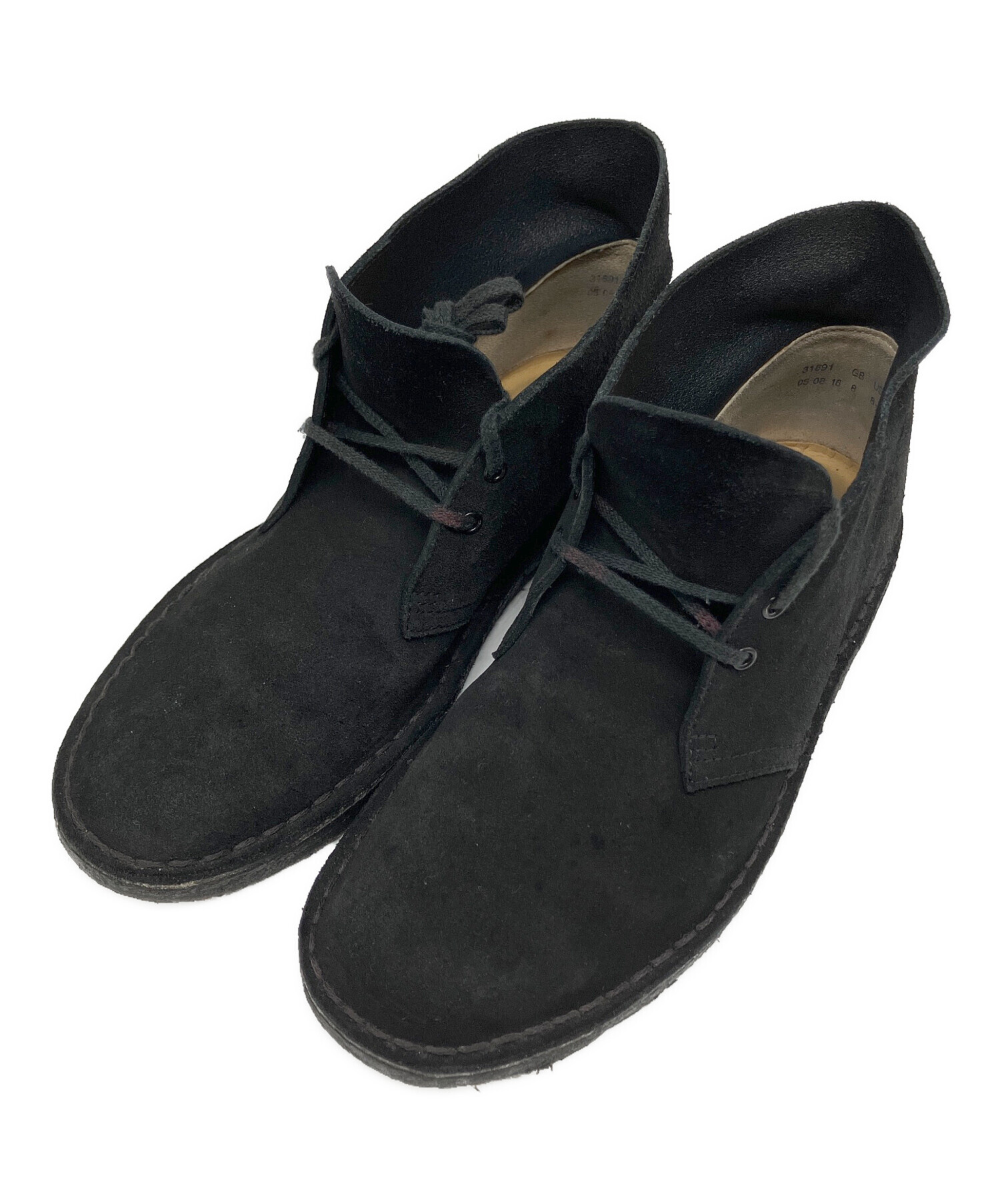 Clarks クラークス デザートブーツ 黒 US8 26cm ストーンウオッシュ 