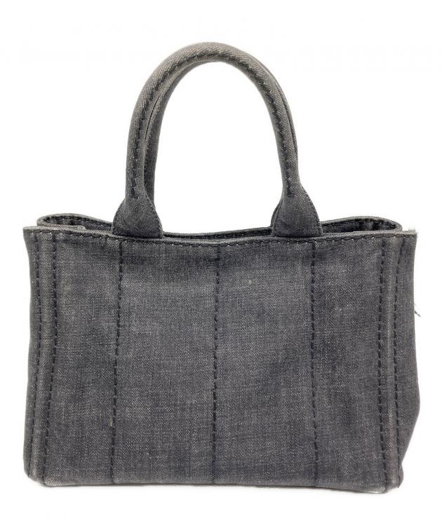 中古・古着通販】PRADA (プラダ) デニムハンドバッグ グレー｜ブランド
