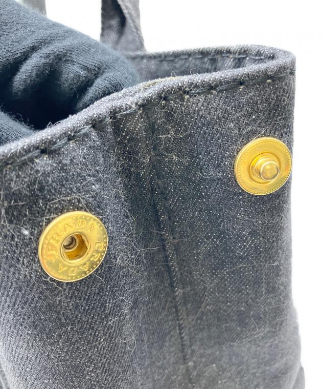 中古・古着通販】PRADA (プラダ) デニムハンドバッグ グレー｜ブランド