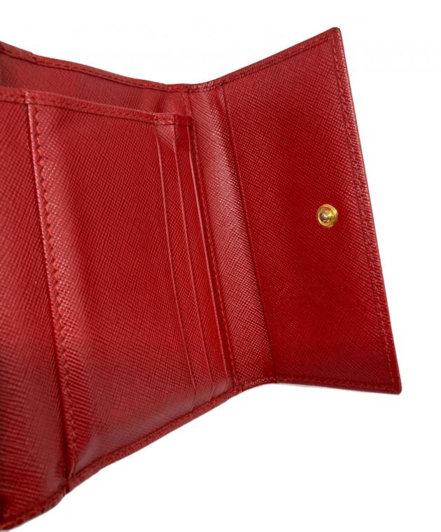 中古・古着通販】PRADA (プラダ) 3つ折り財布 レッド｜ブランド・古着