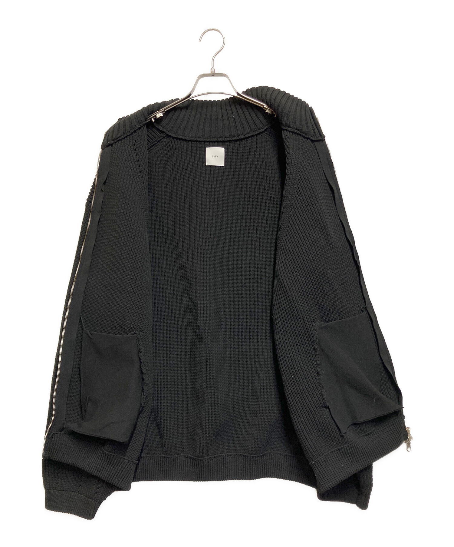 中古・古着通販】Lui's (ルイス) ドライバーズニットブルゾン ブラック