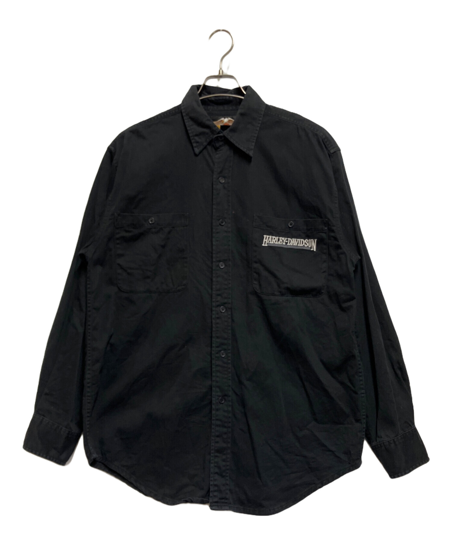 Harley Davidson 長袖シャツ ブラック 中古・古着通販】HARLEY-DAVIDSON (ハーレーダビッドソン) 長袖シャツ
