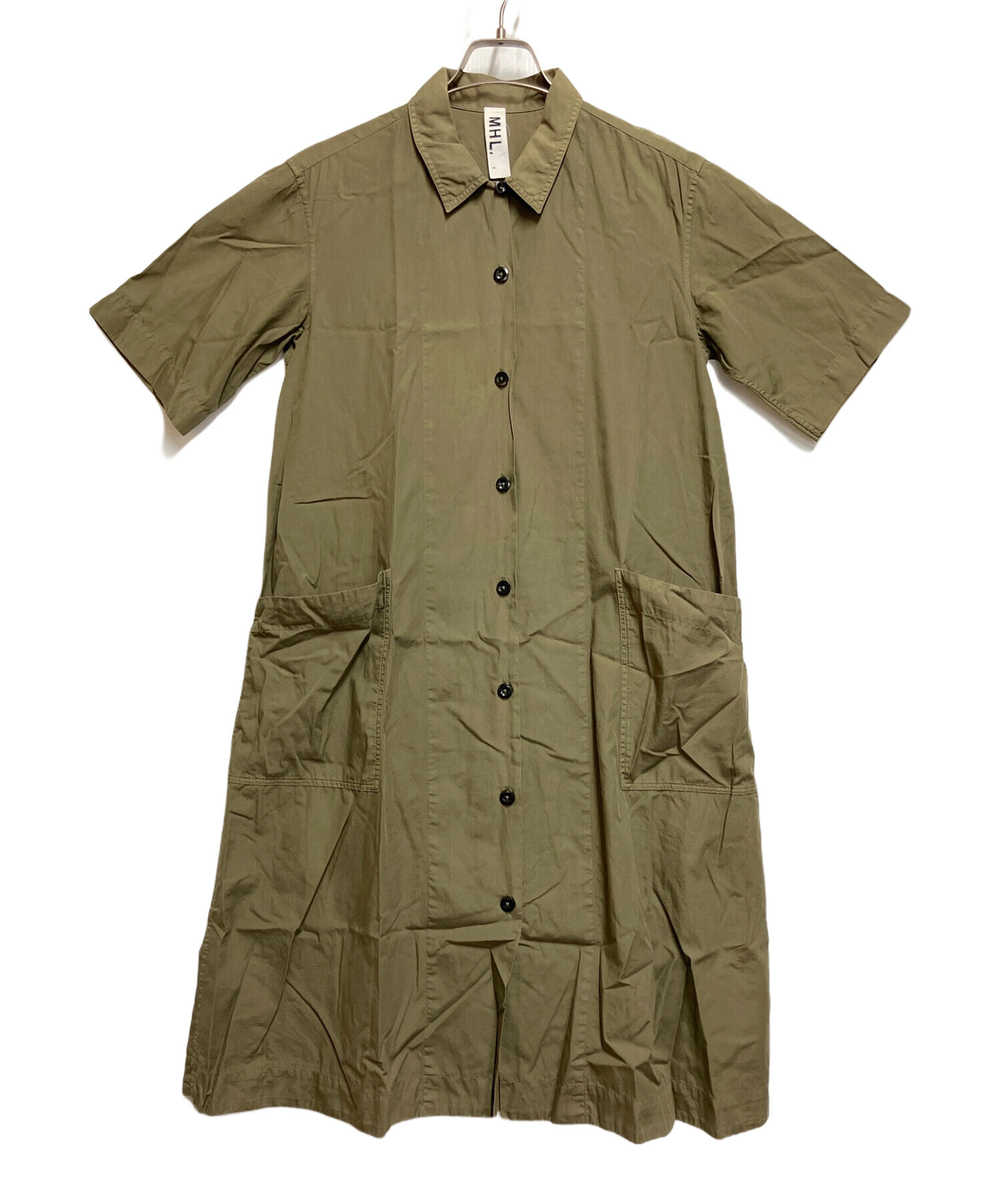 中古・古着通販】MHL (マーガレットハウエル) 半袖ワンピース オリーブ